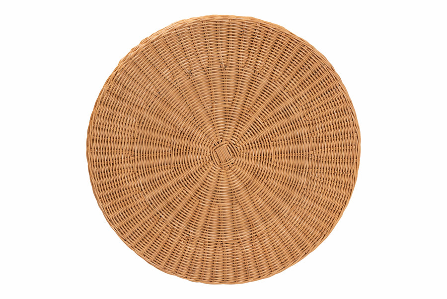 Bali & Pari Dayo Scalloped Rattan Console Table