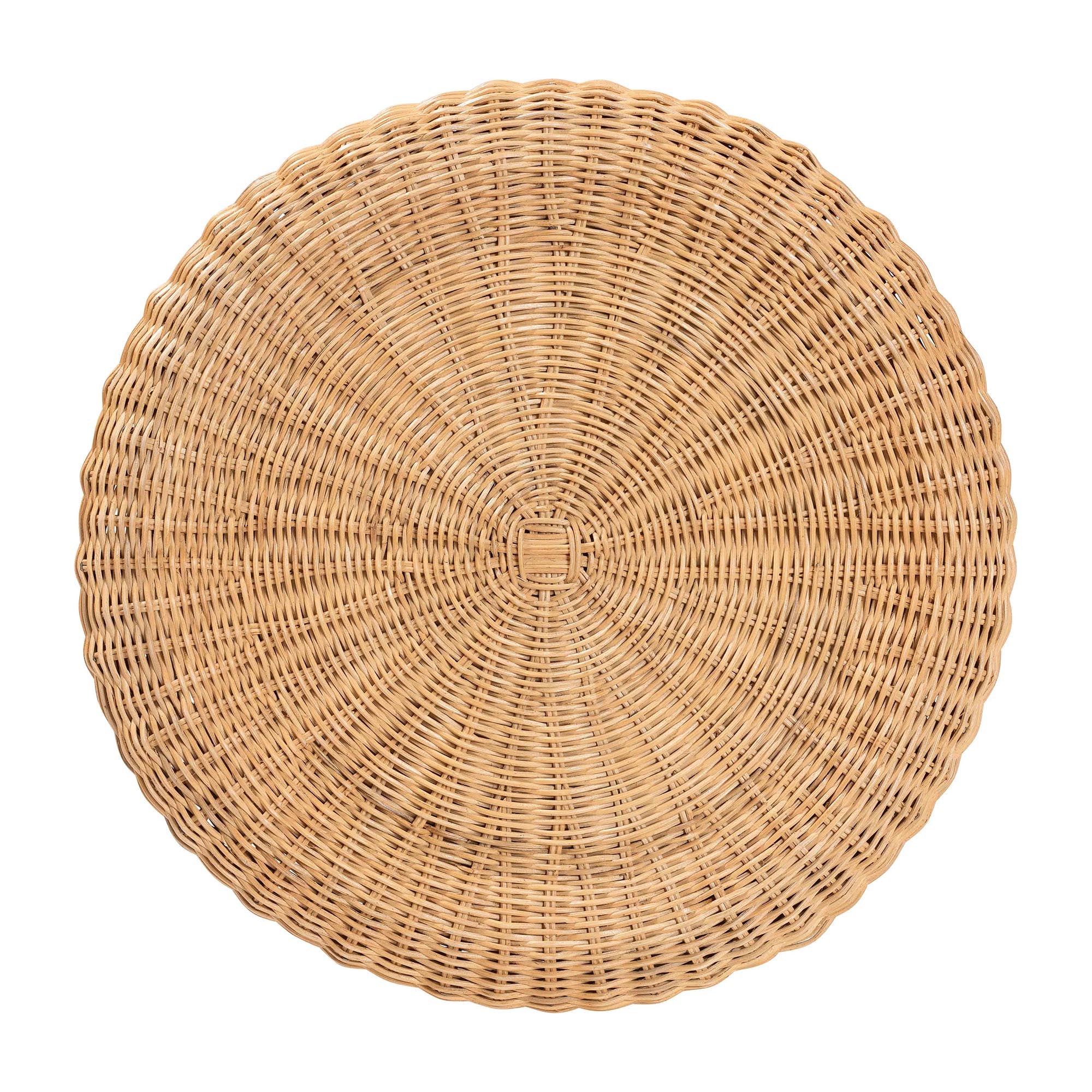 Bali & Pari Avalon Scallop Rattan Pedestal Side Table