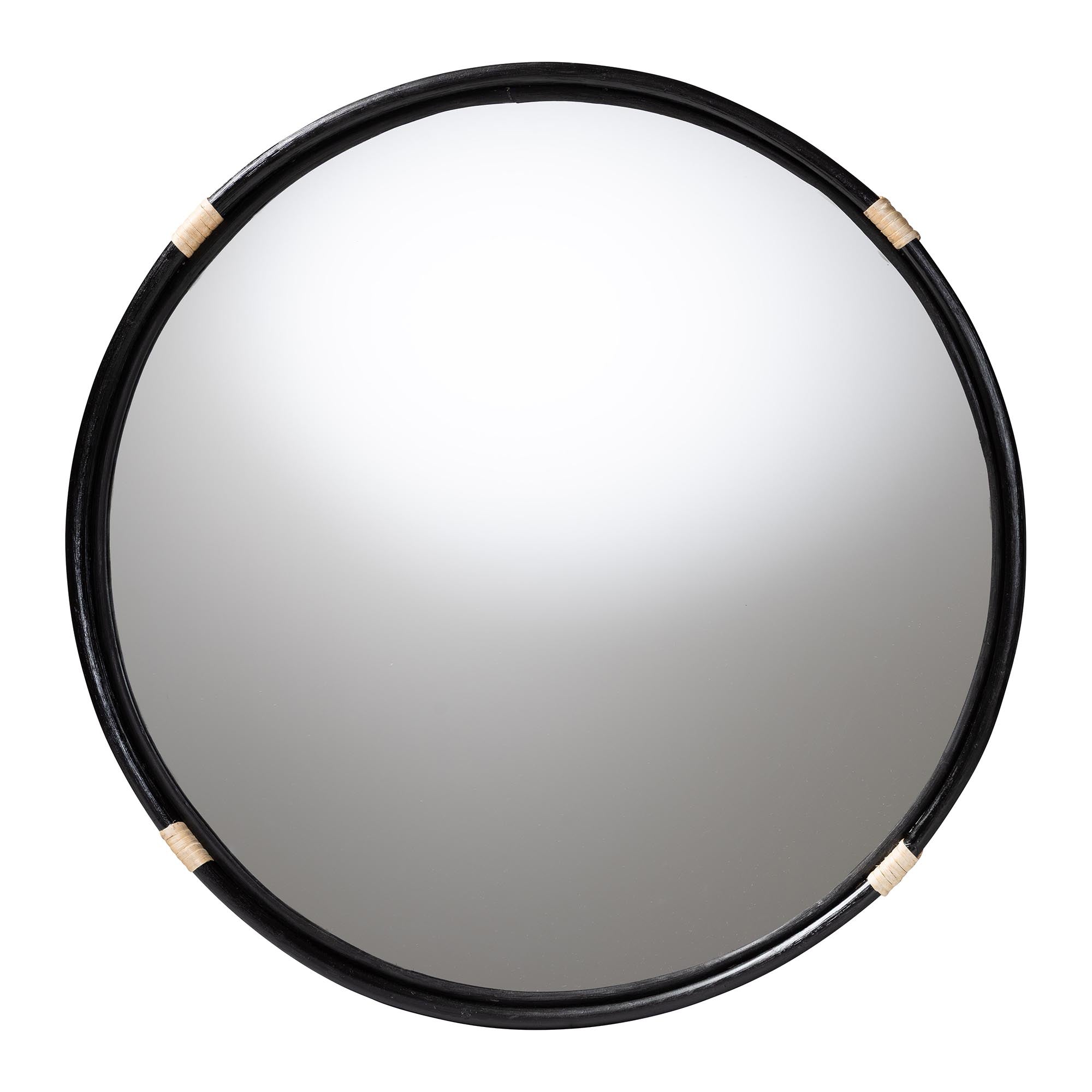bali & pari Fenicia Round Rattan Wall Mirror with Frame - Decorative Framed Mirror for Entryway, Living Room, or Bathroom