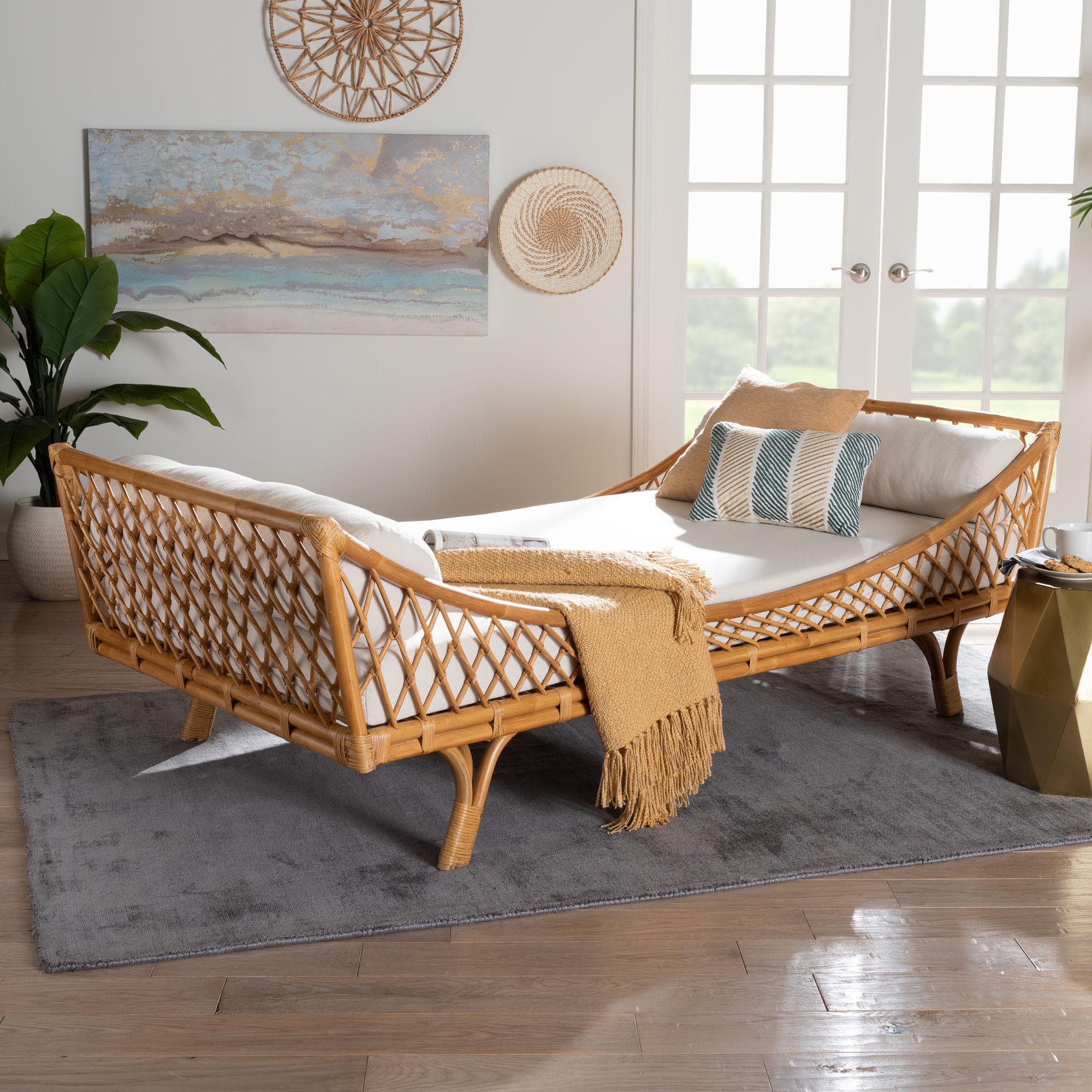 Bali & Pari Akemi Handwoven Rattan Daybed