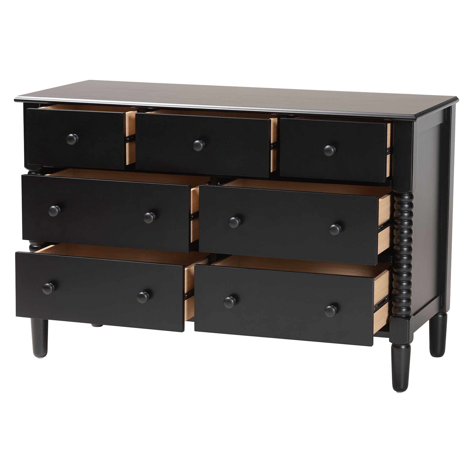 Braith Farmhouse Spindle Wood 7-Drawer Dresser