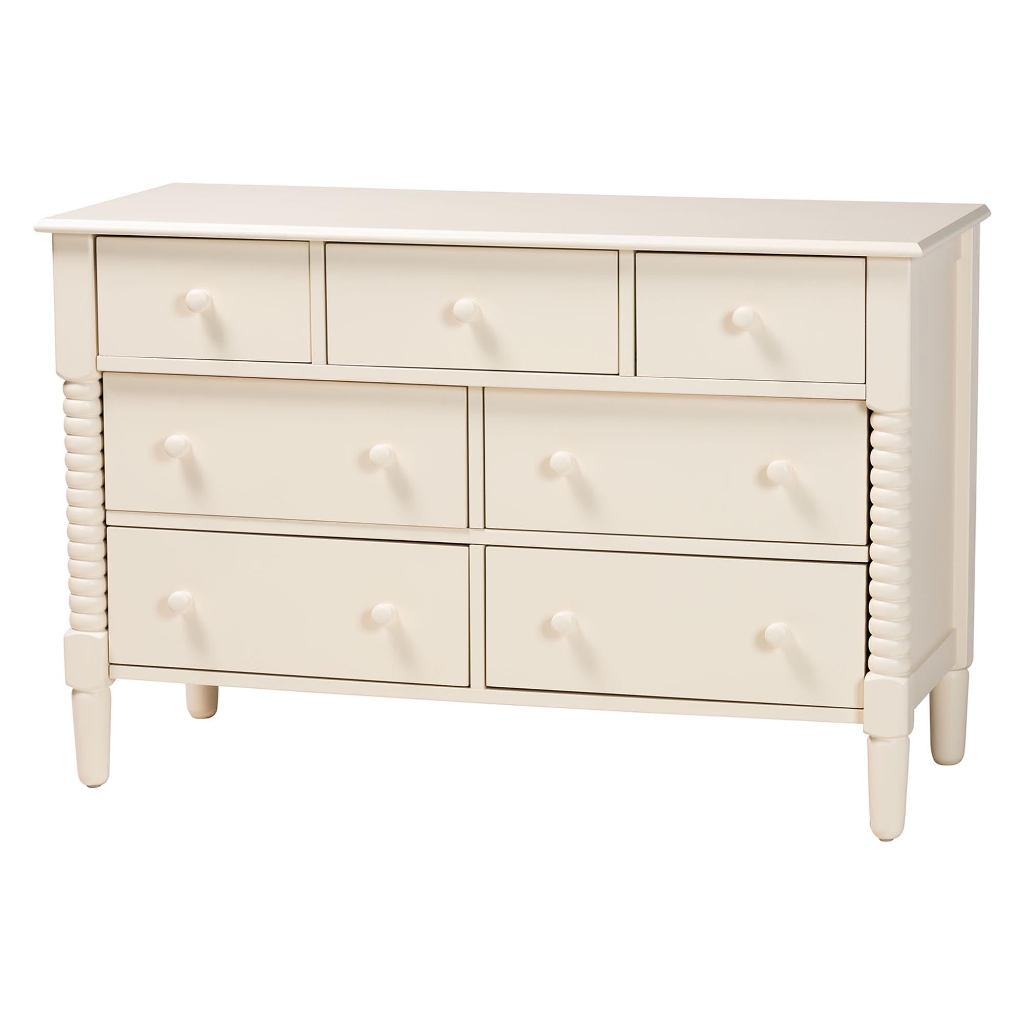 Braith Farmhouse Spindle Wood 7-Drawer Dresser