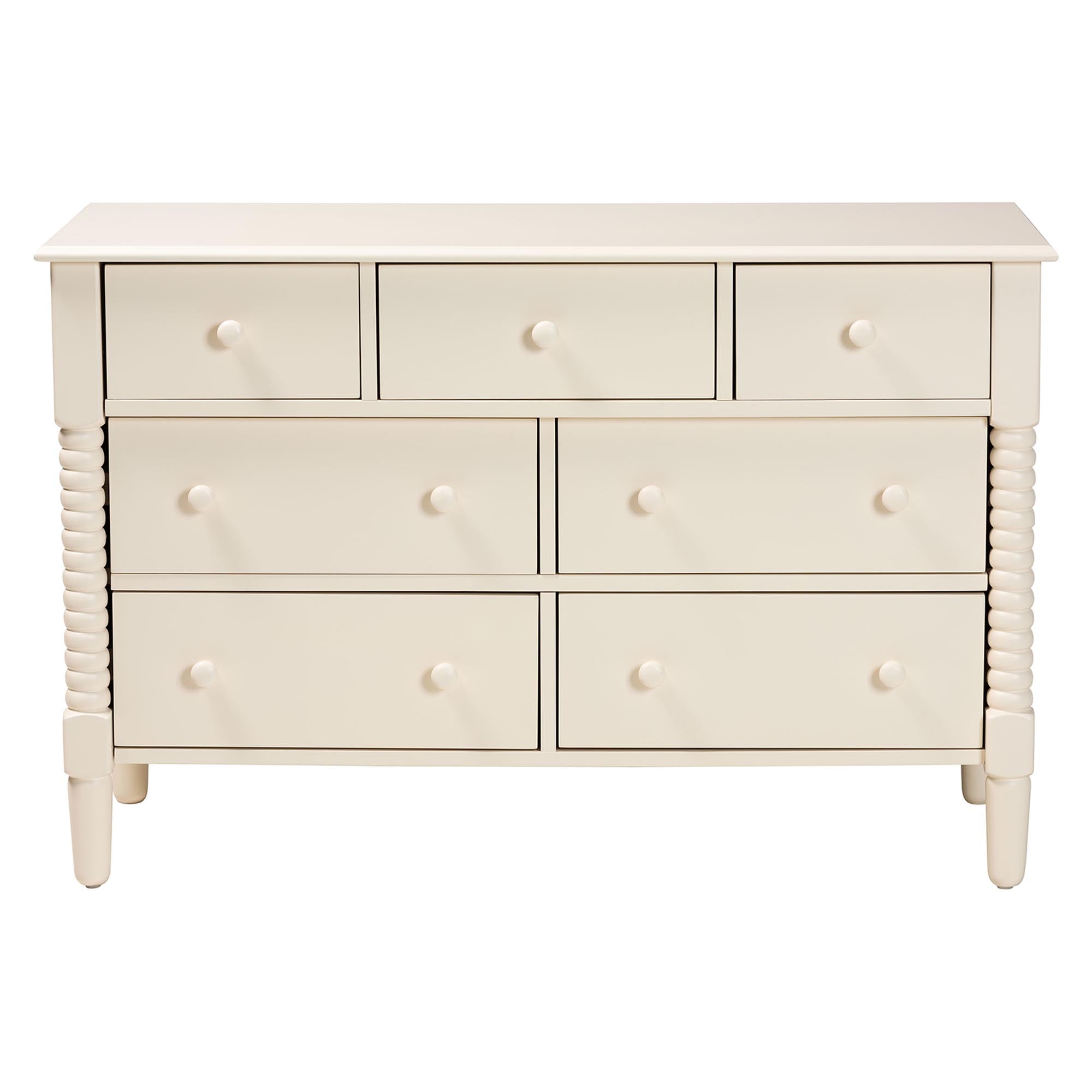 Braith Farmhouse Spindle Wood 7-Drawer Dresser