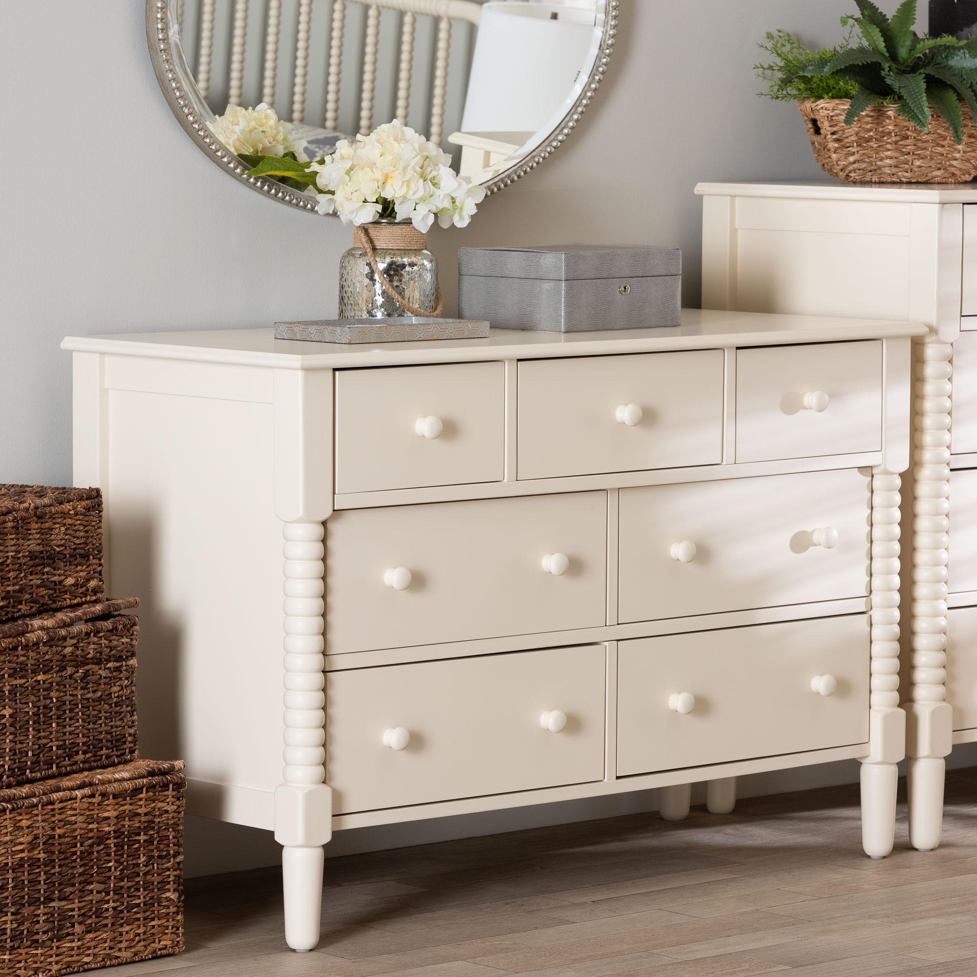 Braith Farmhouse Spindle Wood 7-Drawer Dresser