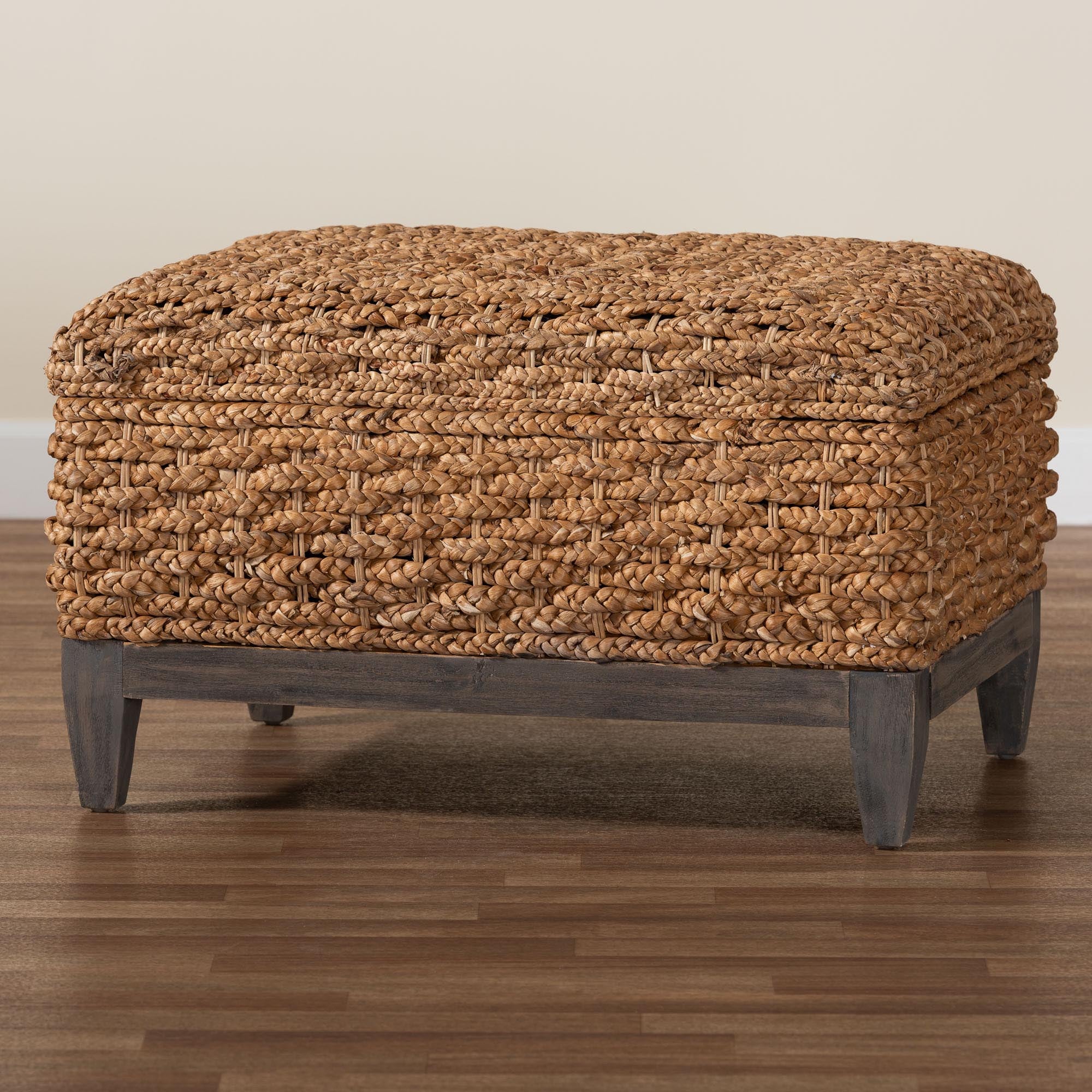 Bali & Pari Bailey Handwoven Seagrass Storage Ottoman