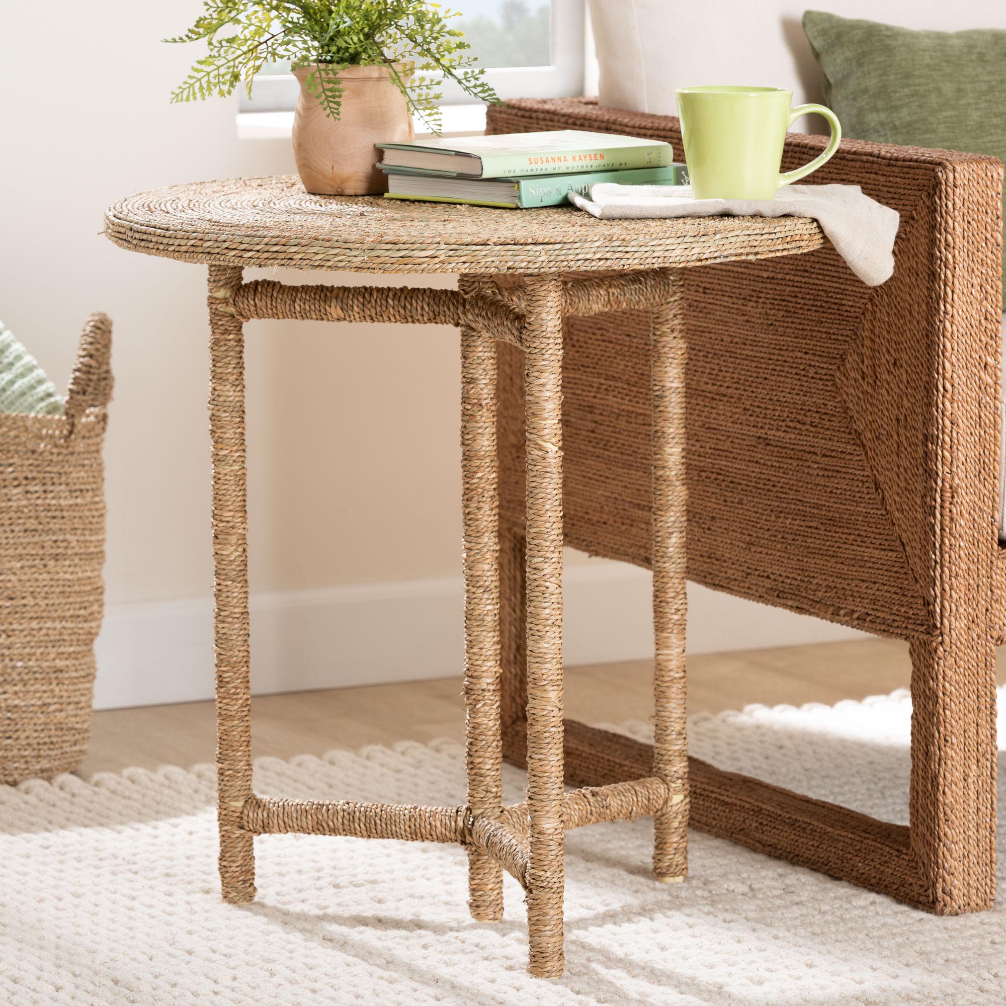 Bali & Pari Fumito Handwoven Seagrass End Table