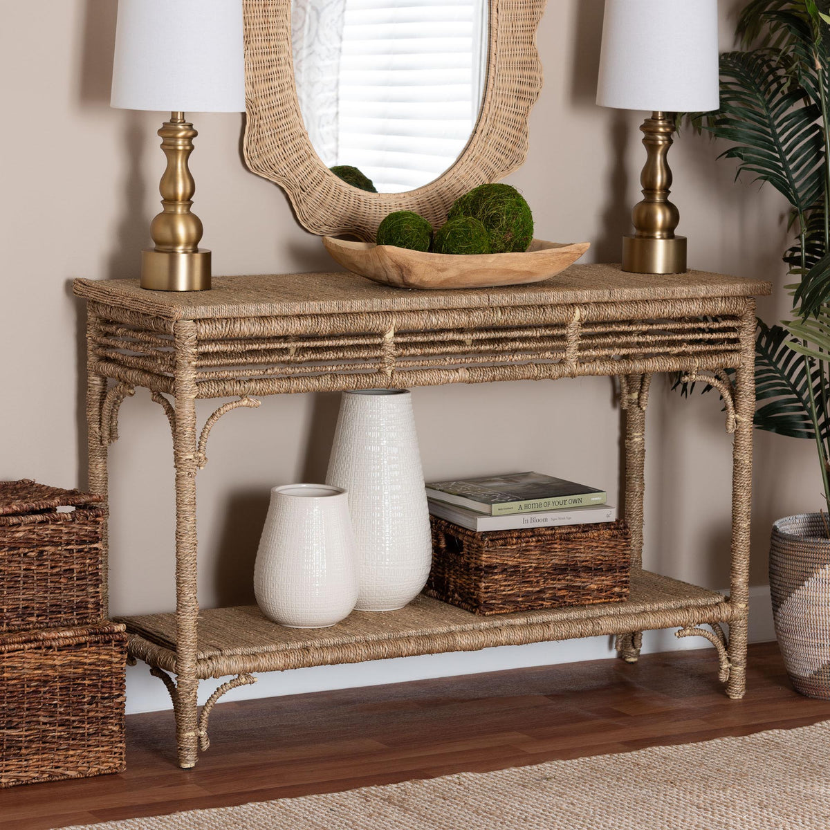 Bali & Pari Ganit Handwoven Seagrass Console Table