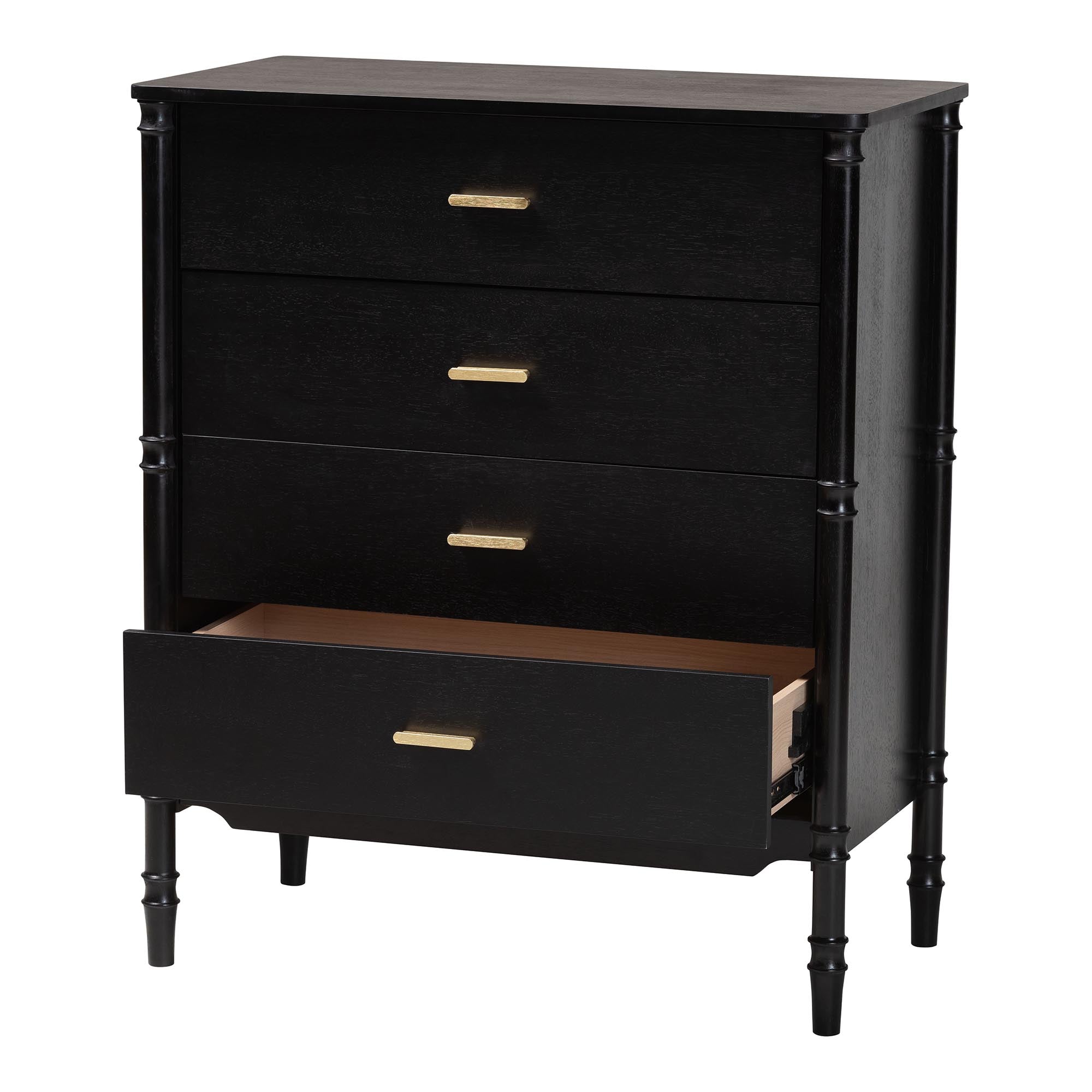 Marisela Wood Chest of Drawers with Handles 4-Drawer Vertical Storage Dresser