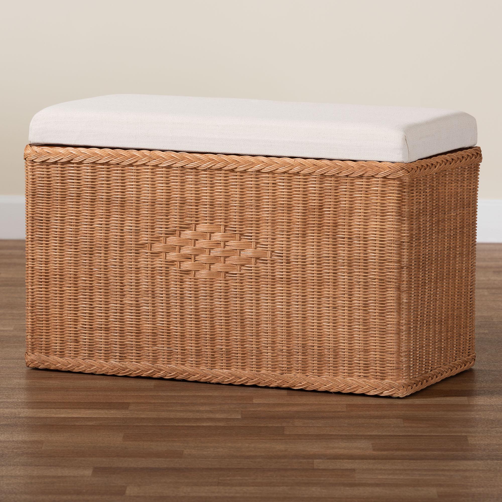 Bali & Pari Eamon Braided Rattan Storage Bench