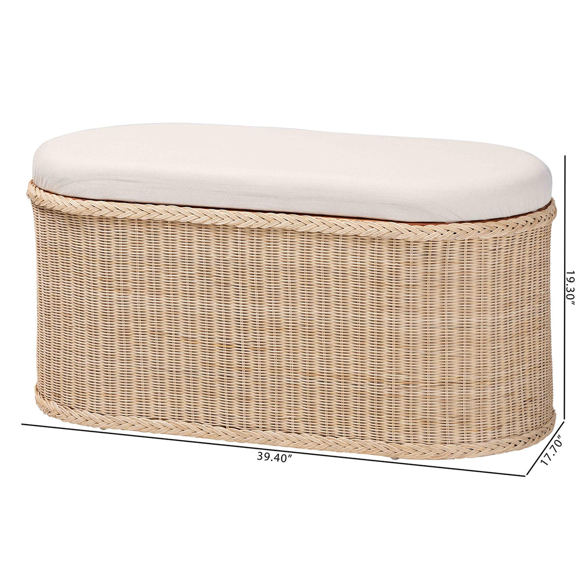 Bali & Pari Barid Braided Rattan Storage Bench