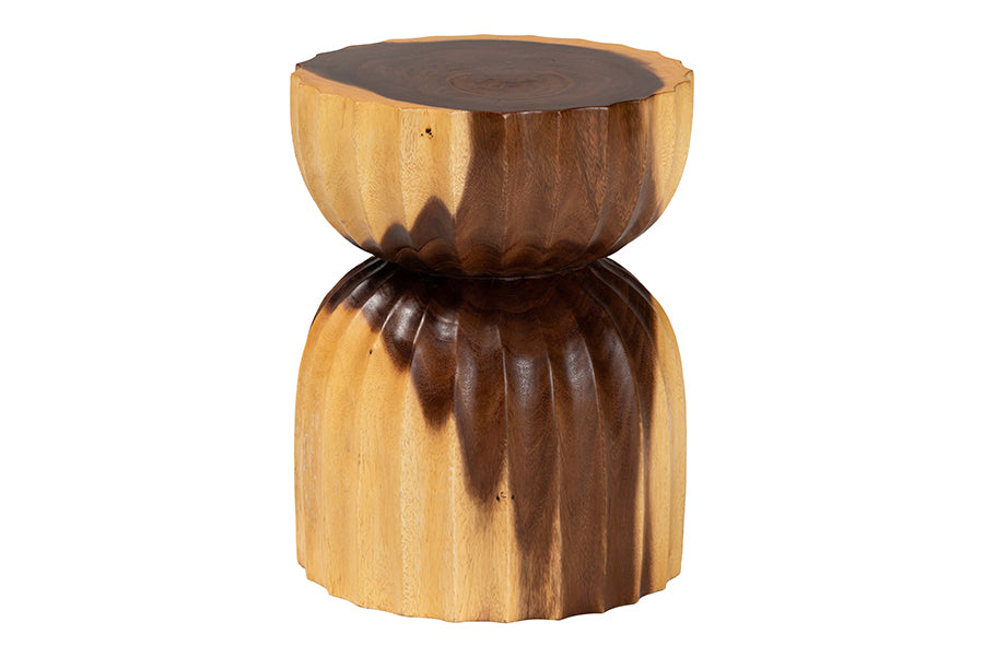 Bali & Pari Noleta Hand-carved Suar Wood Side Table