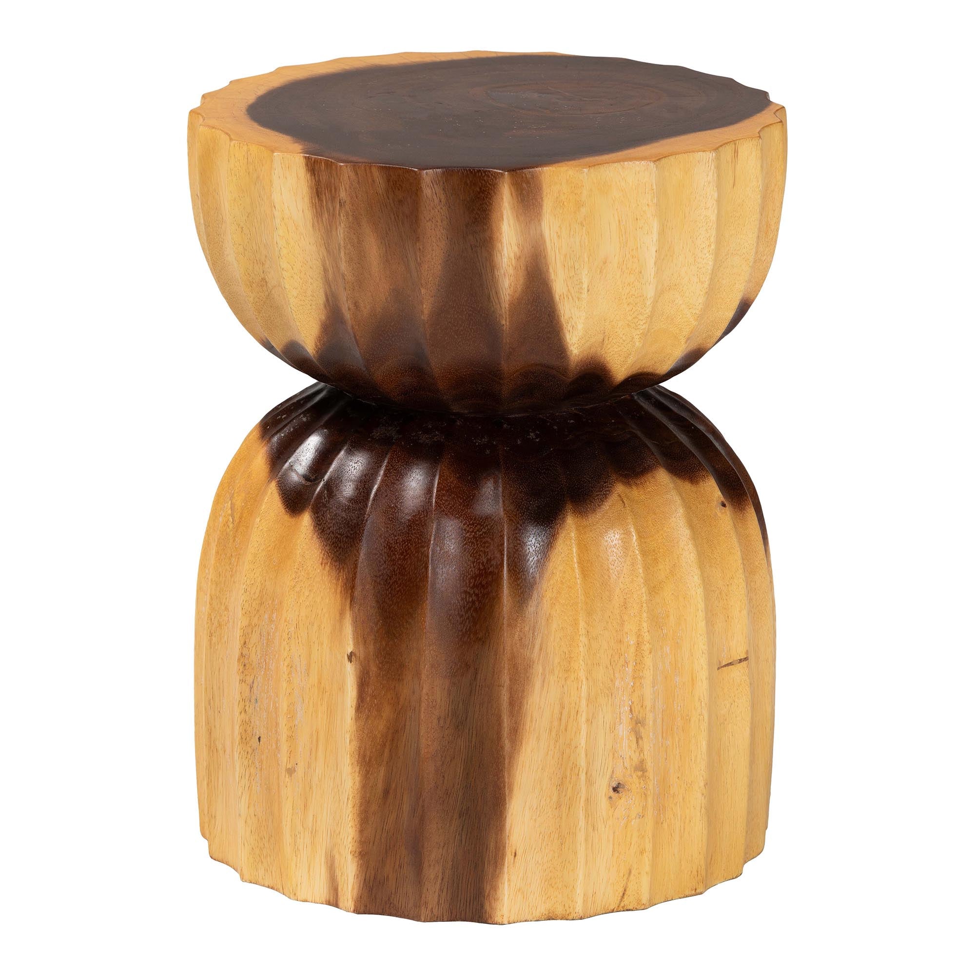 Bali & Pari Noleta Hand-carved Suar Wood Side Table