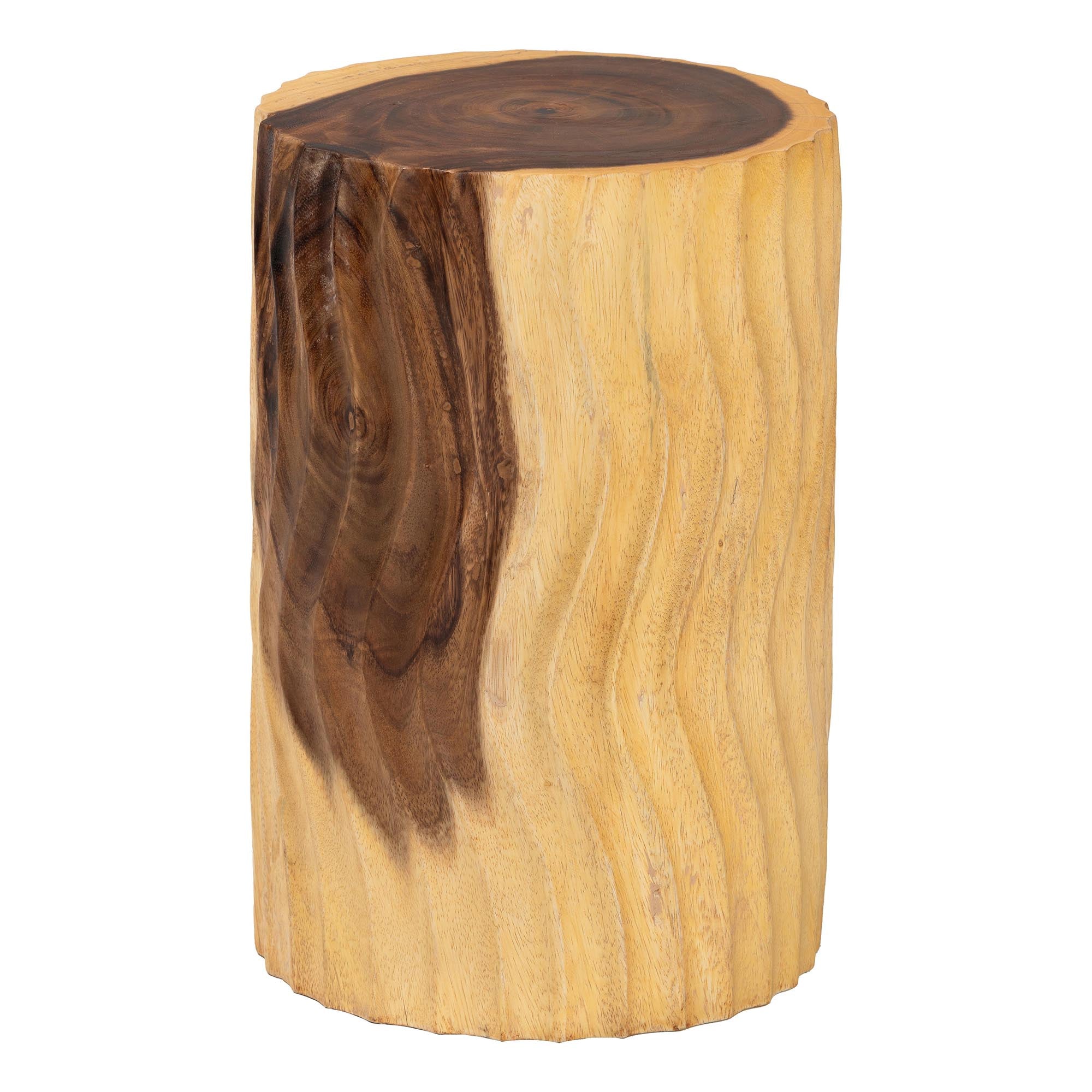 Bali & Pari Fuchsia Hand-carved Suar Wood Side Table