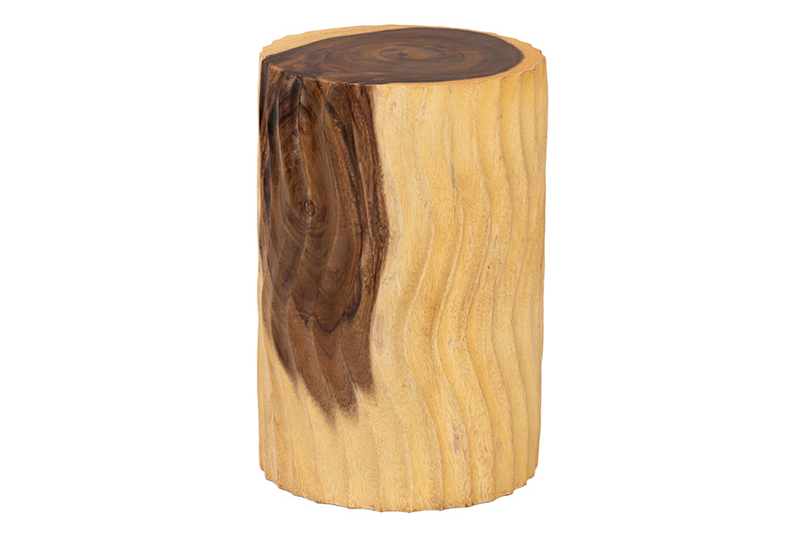 Bali & Pari Fuchsia Hand-carved Suar Wood Side Table