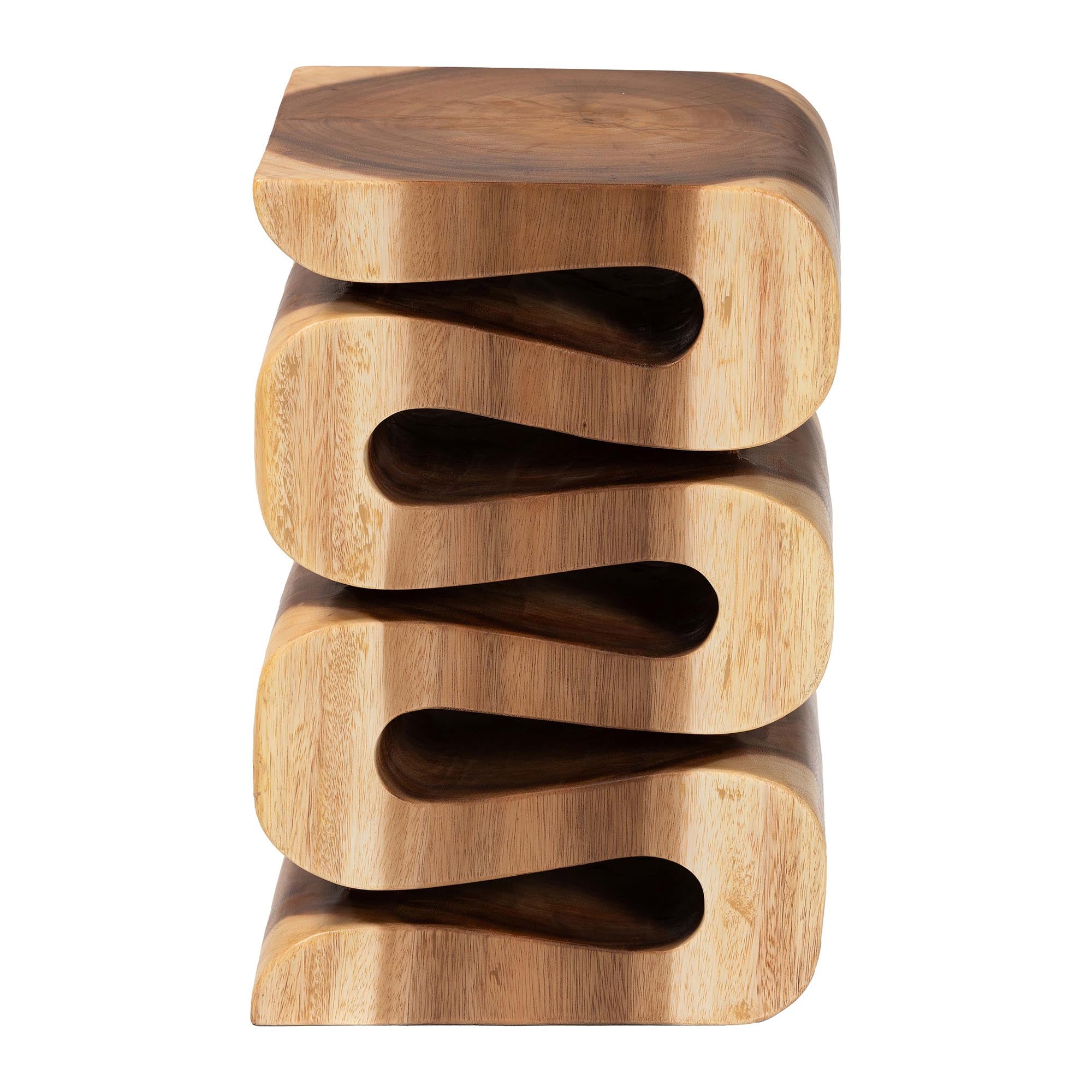 Bali & Pari Eliada Hand-carved Suar Wood Side Table