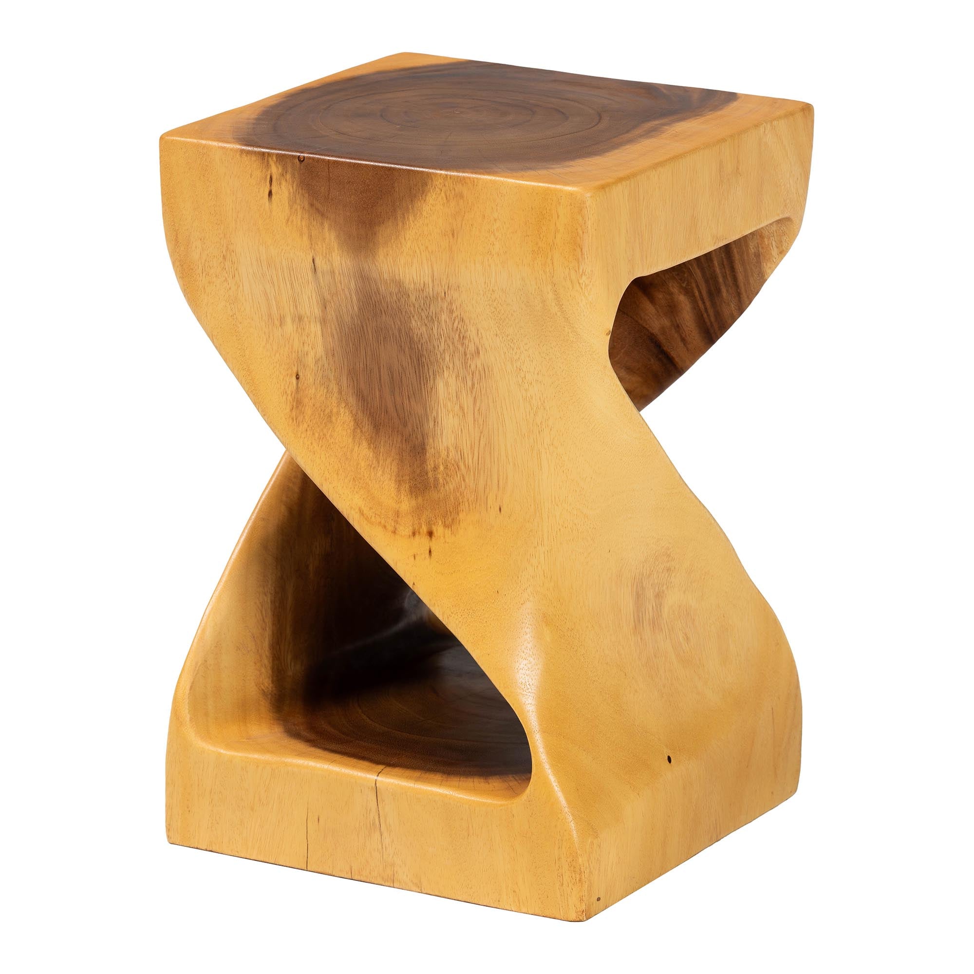 Bali & Pari Rapha Hand-carved Suar Wood Side Table