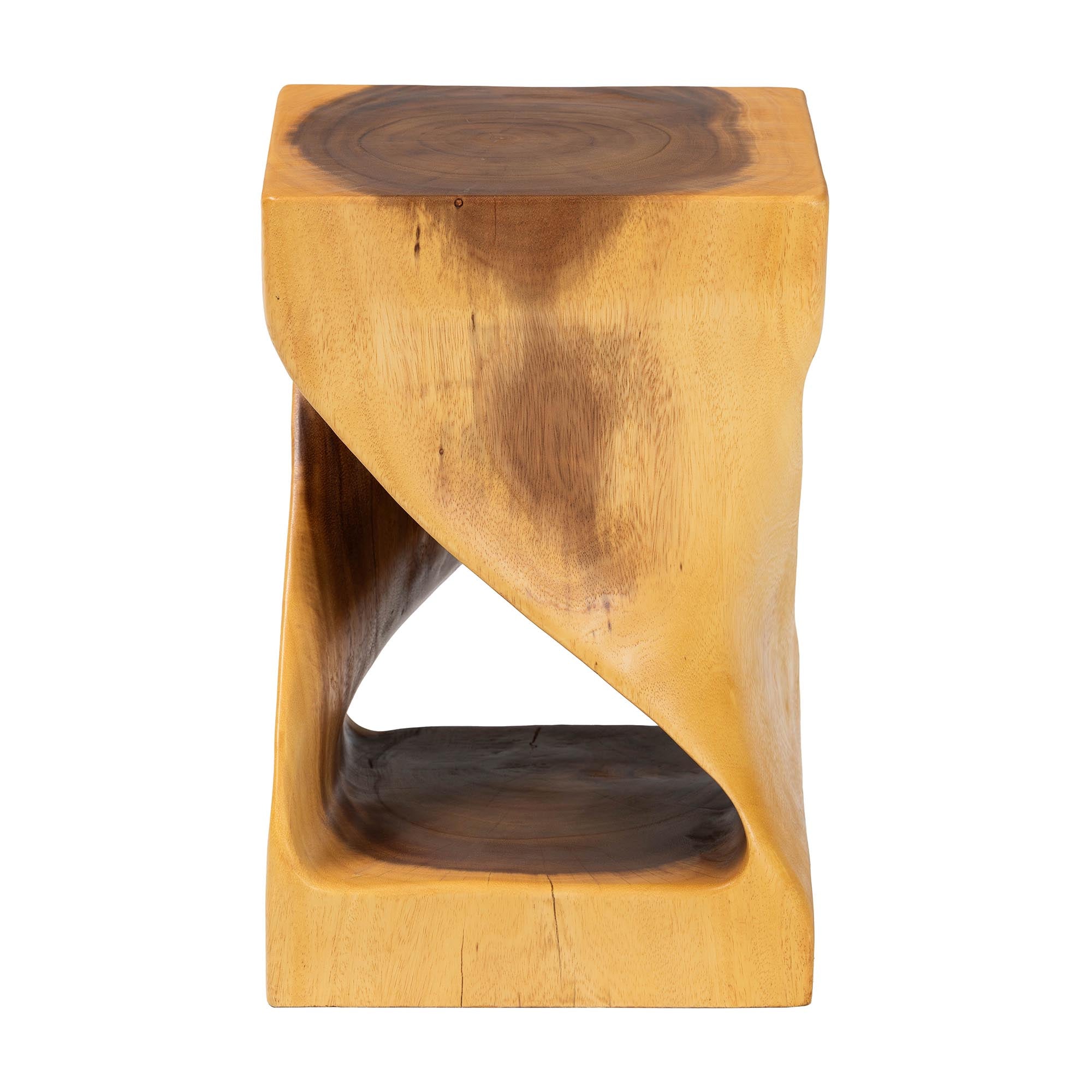 Bali & Pari Rapha Hand-carved Suar Wood Side Table