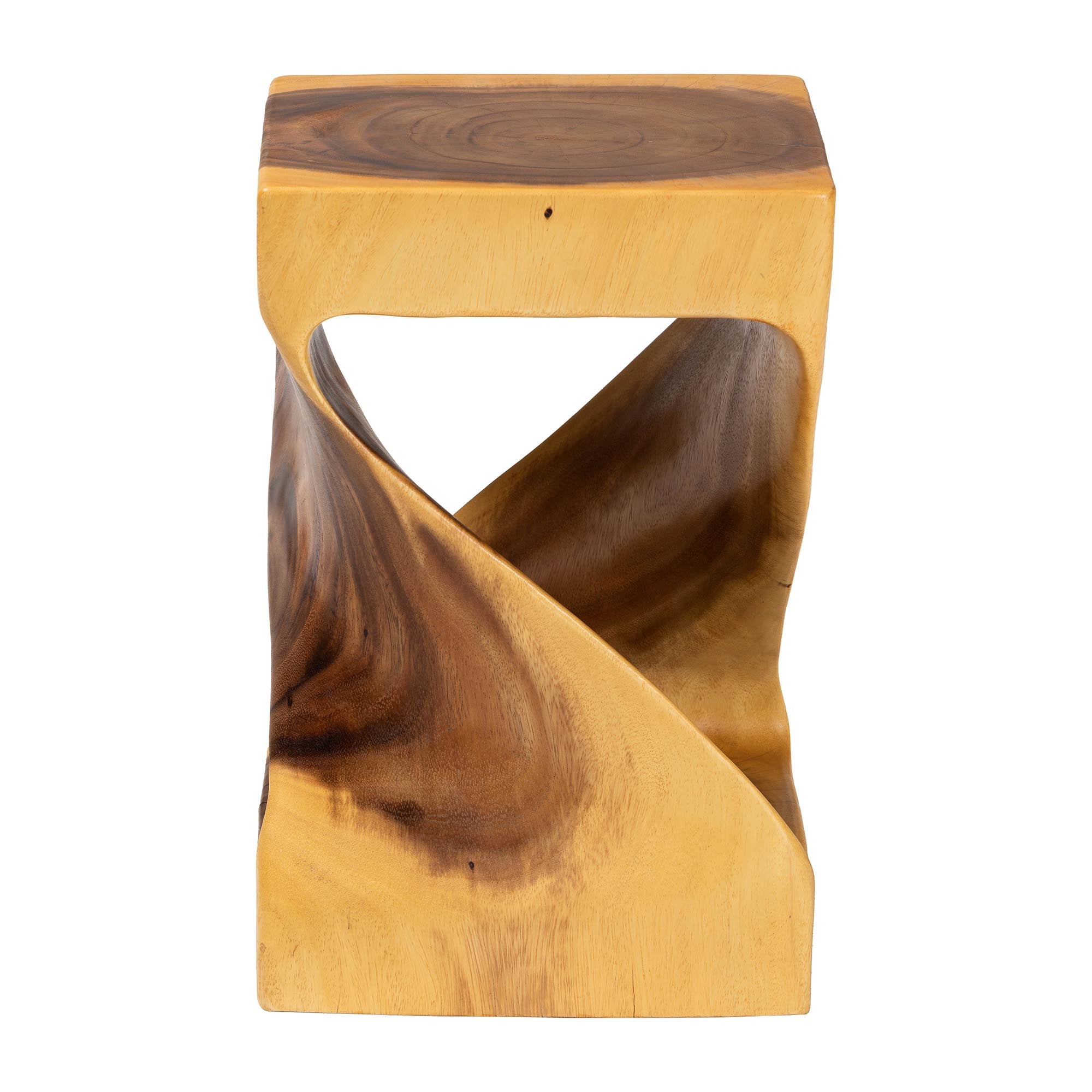 Bali & Pari Rapha Hand-carved Suar Wood Side Table