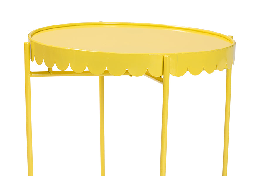 Laverne Yellow Metal Side Table