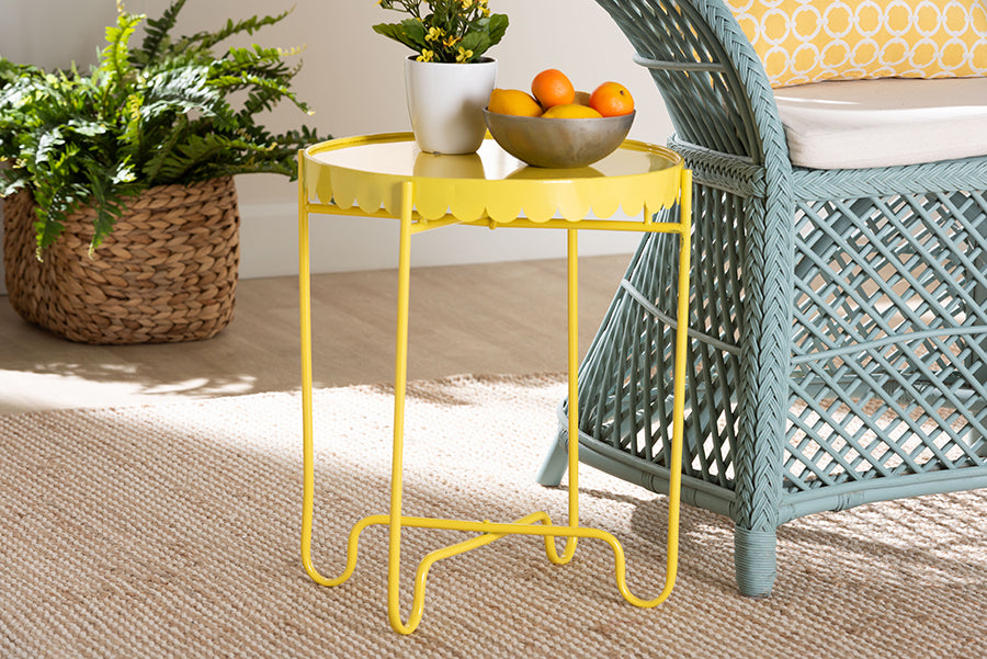 Laverne Yellow Metal Side Table