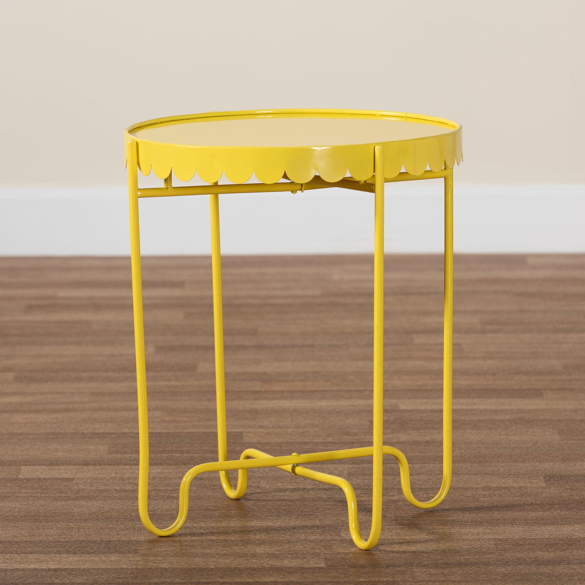 Laverne Yellow Metal Side Table