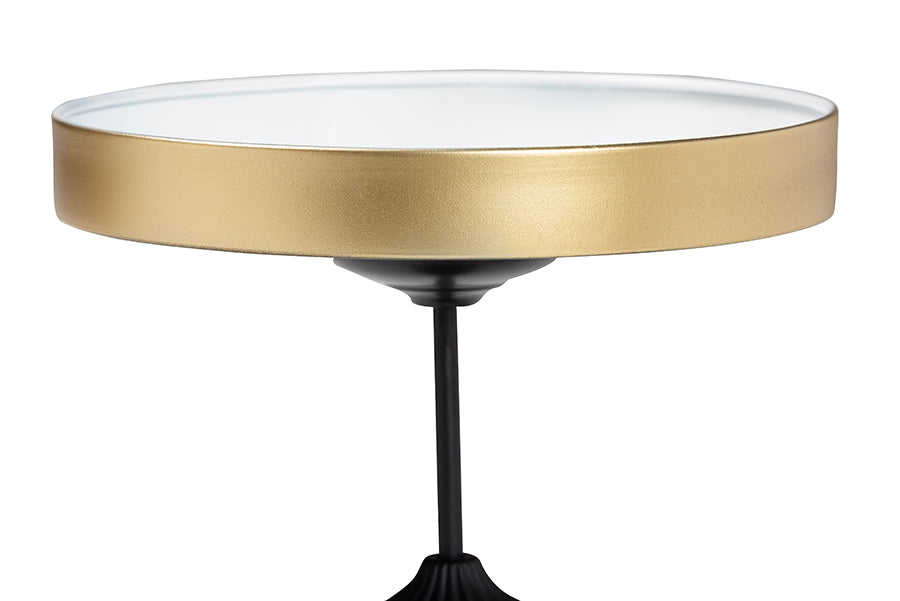Javion Modern Glam Round Accent Side Table
