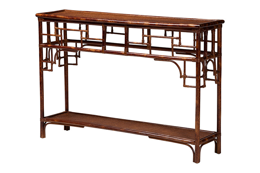Bali & Pari Sebalio Tortoise Rattan Console Table