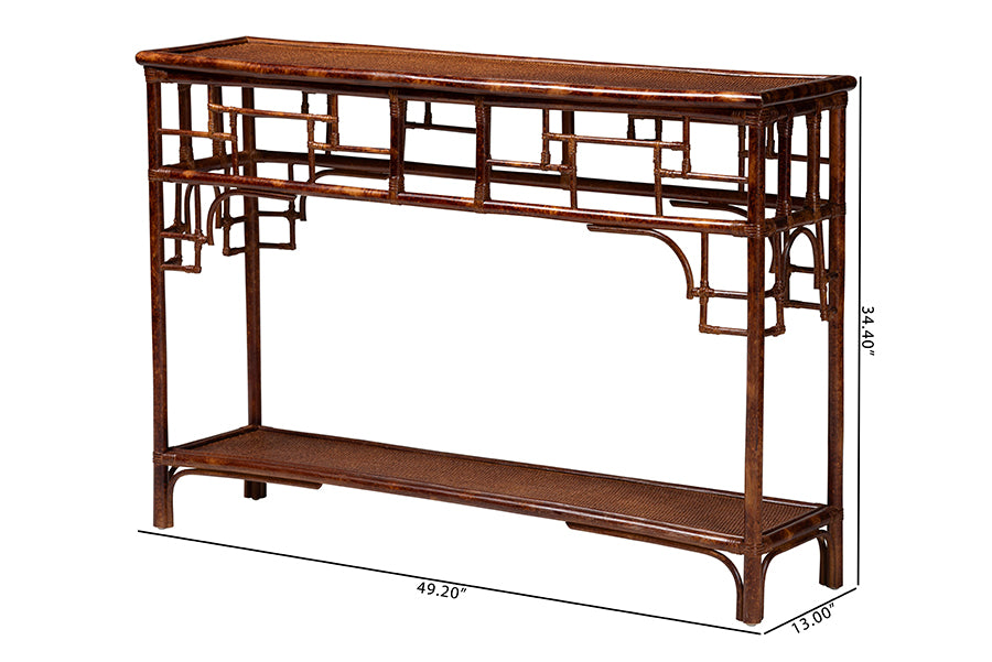 Bali & Pari Sebalio Tortoise Rattan Console Table