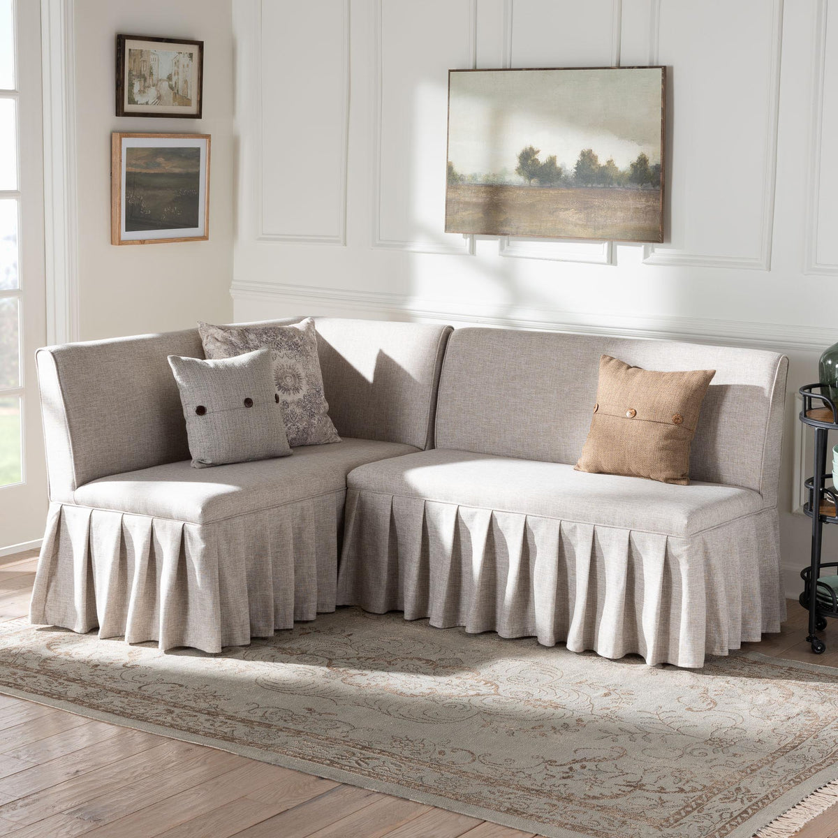 Bryna 2-Piece Fabric Upholstered Dining Nook Bench Set