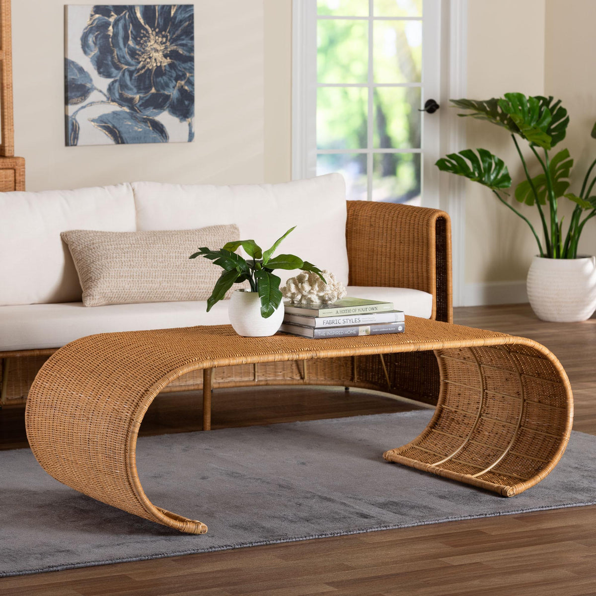 Bali & Pari Palm Waterfall Rattan Coffee Table