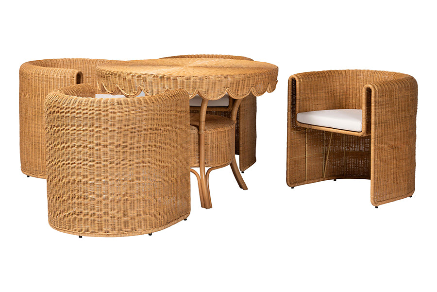 Bali & Pari Ayumi 5-Piece Round Rattan Dining Set