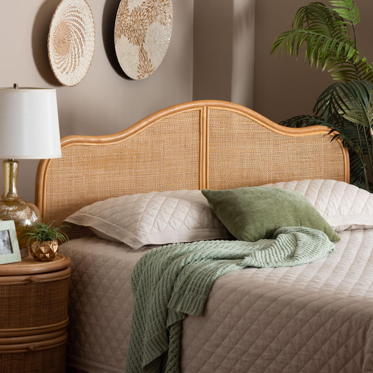 Bali & Pari Adelita Rattan Arched Headboard