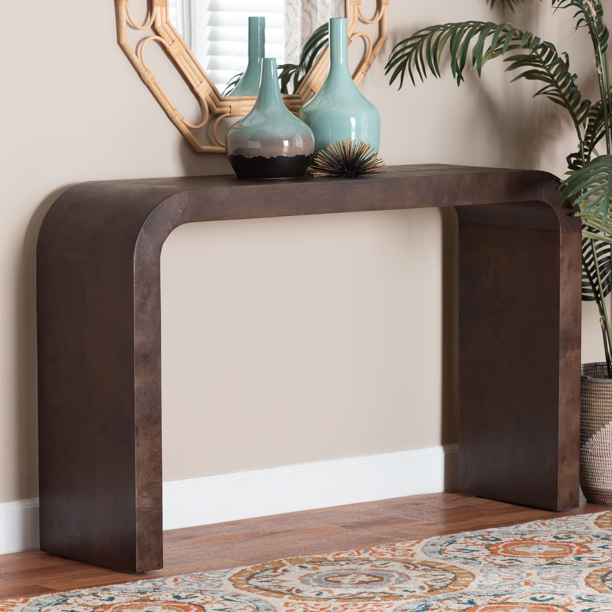 Bali & Pari Revelle Real Burl Wood Console Table