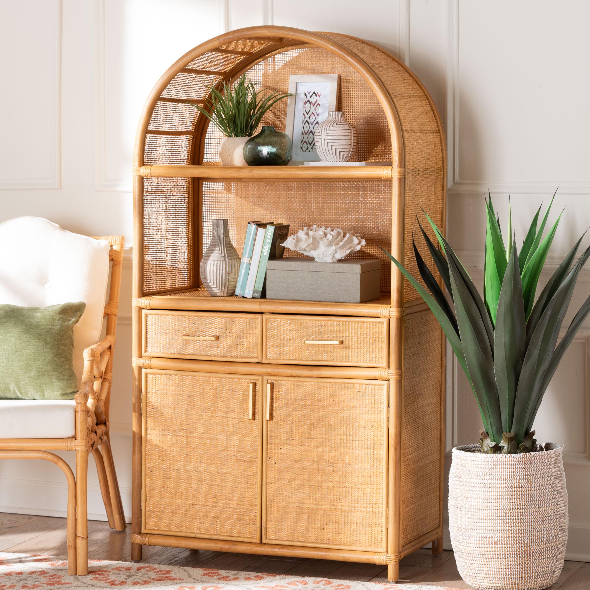 Bali & Pari Mairen Arched Rattan Storage Cabinet