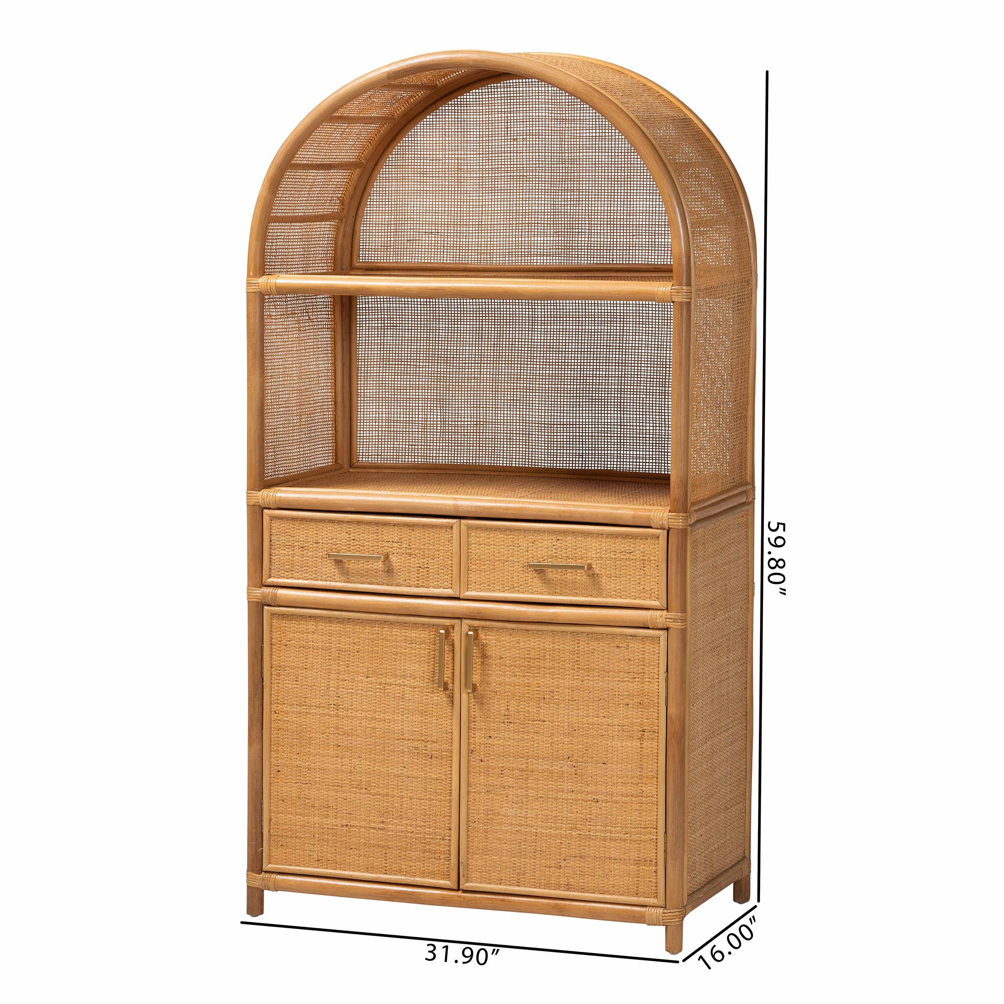 Bali & Pari Mairen Arched Rattan Storage Cabinet