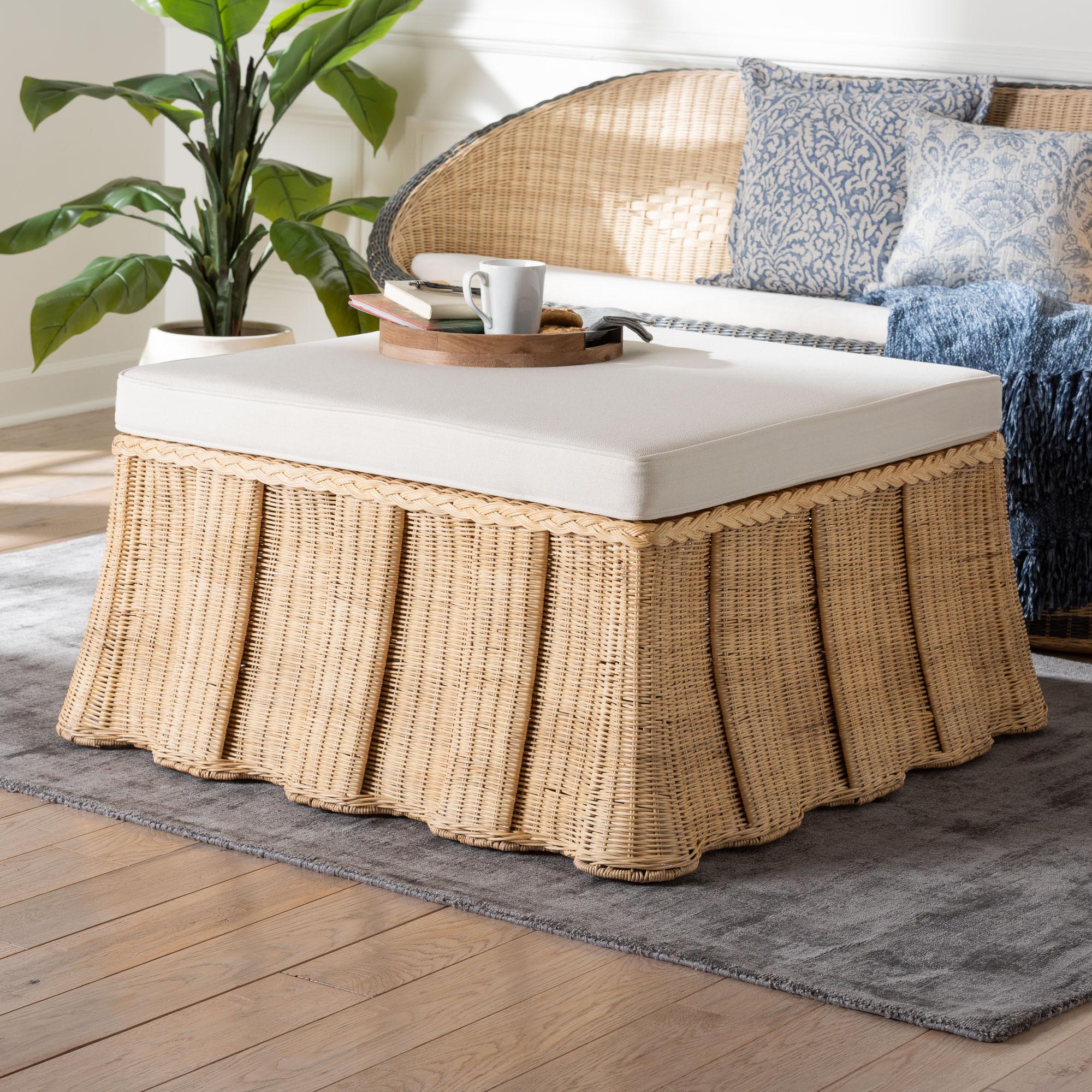 Bali & Pari Rotem Rattan Ottoman