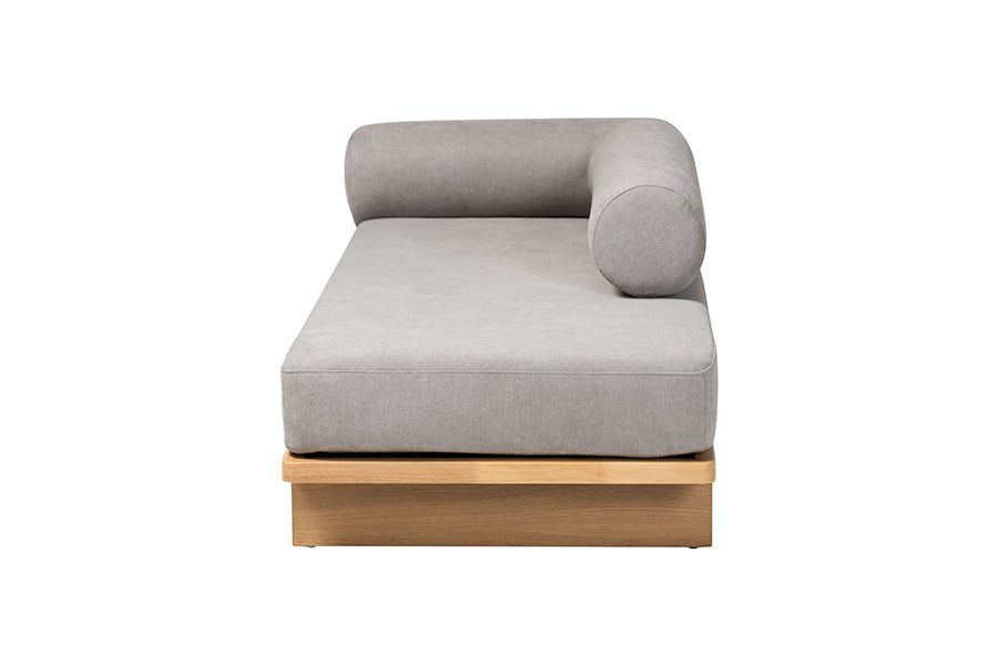 Bertille Left-Arm Chaise Lounge with Solid Wood Base Minimalist Sofa Daybed