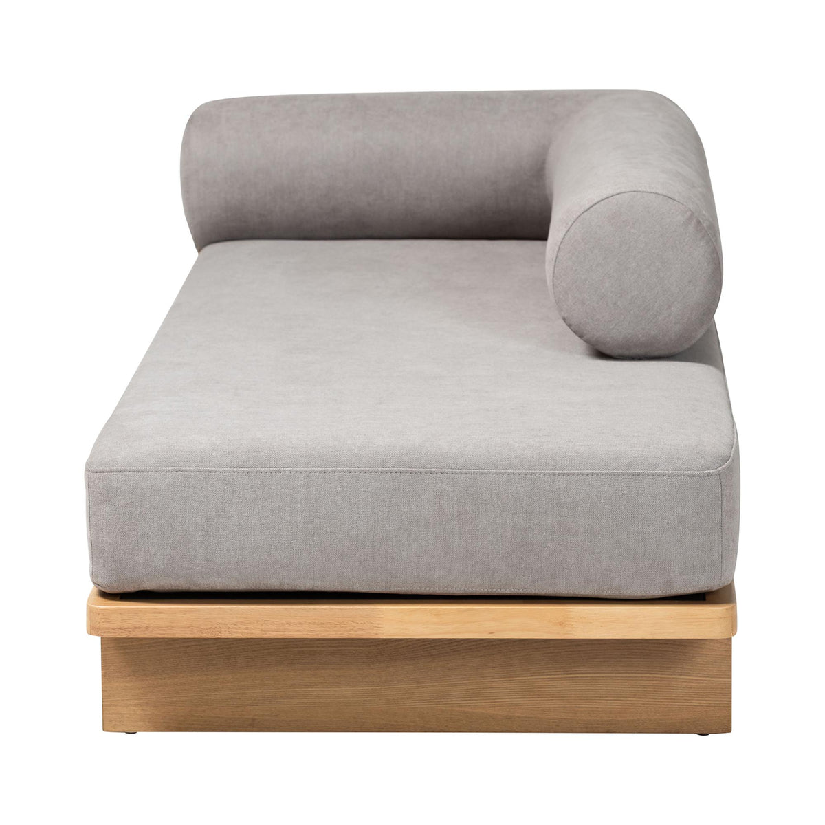 Bertille Left-Arm Chaise Lounge with Solid Wood Base Minimalist Sofa Daybed