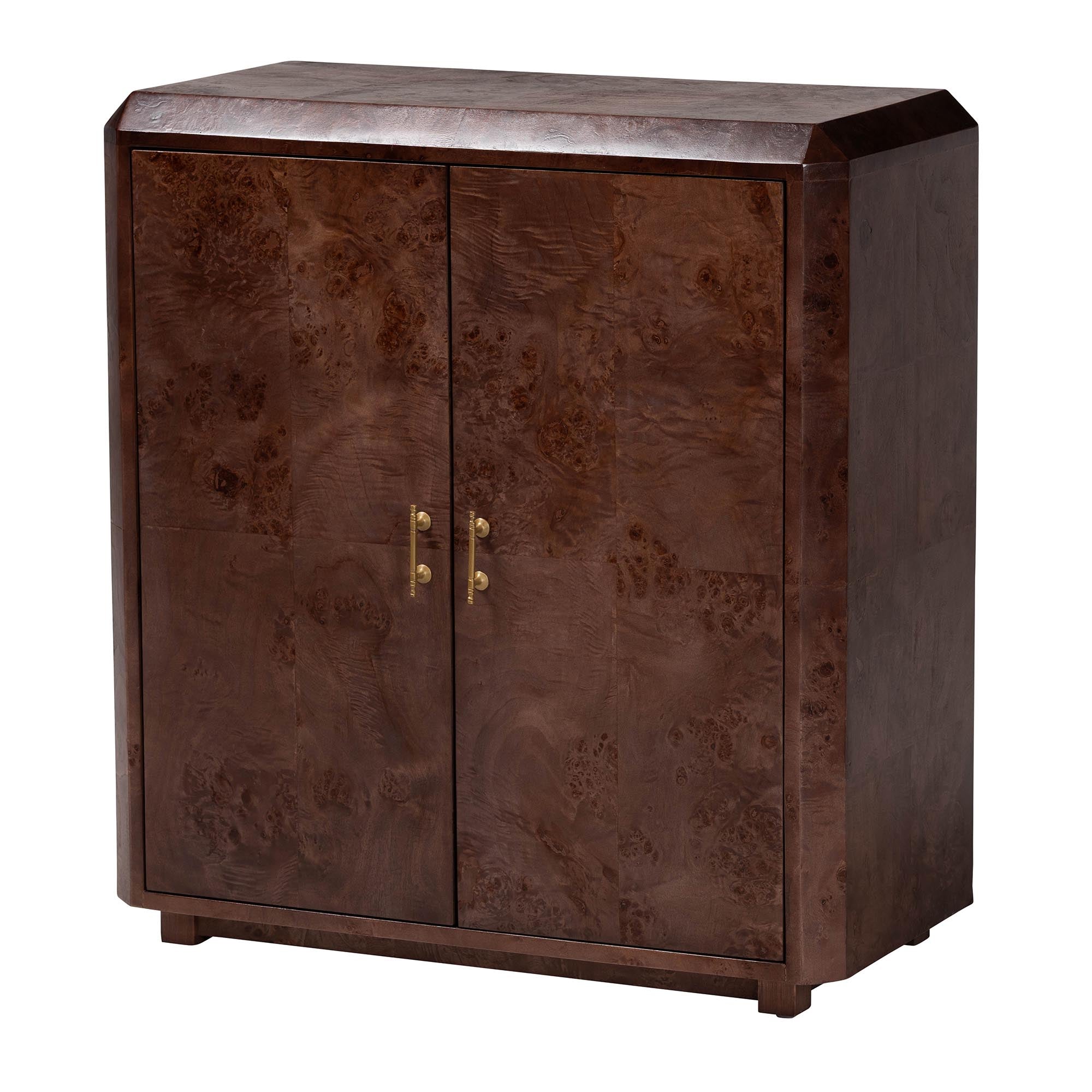 Bali & Pari Valora Real Burl Wood Storage Cabinet