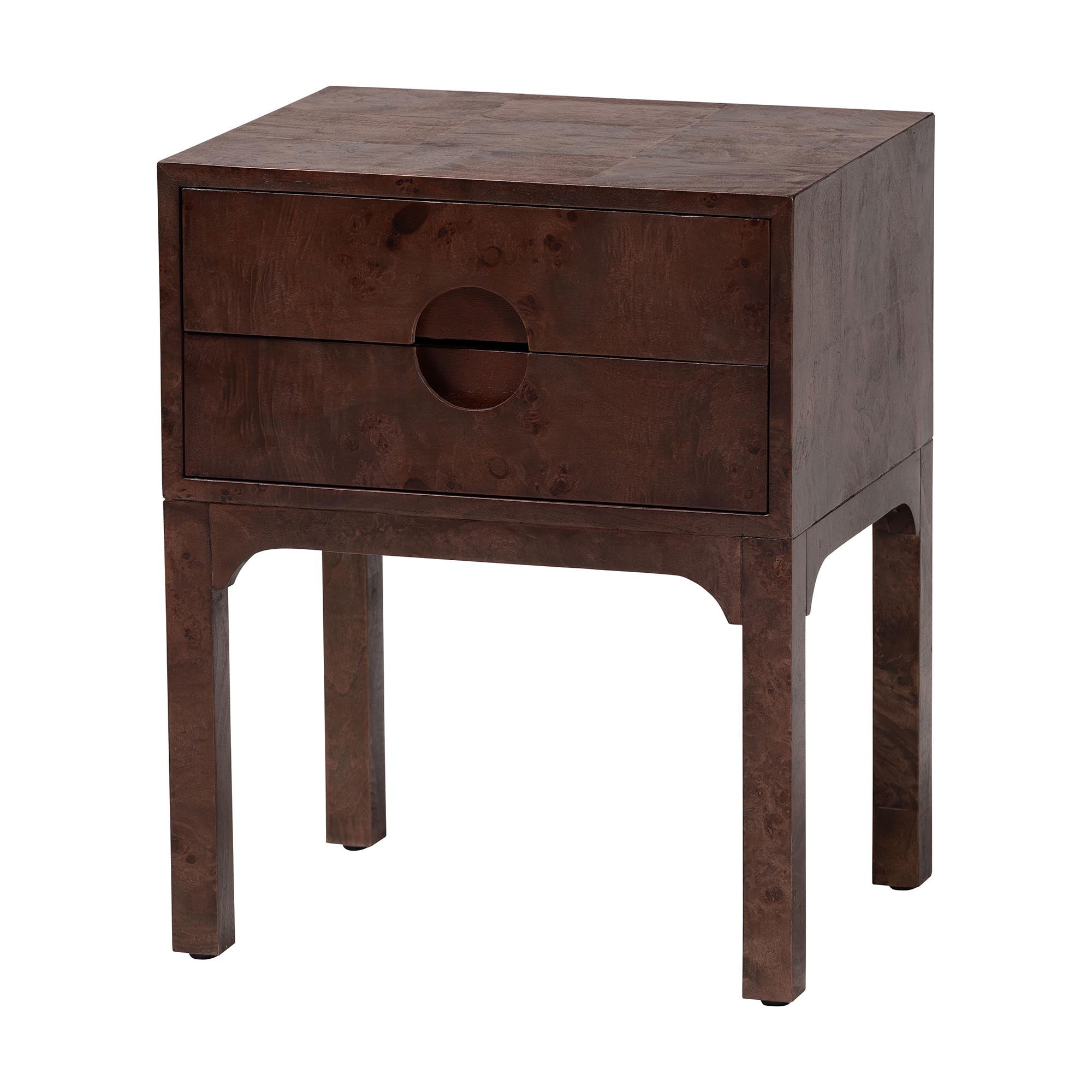 Bali & Pari Kayla Real Burl Wood Nightstand