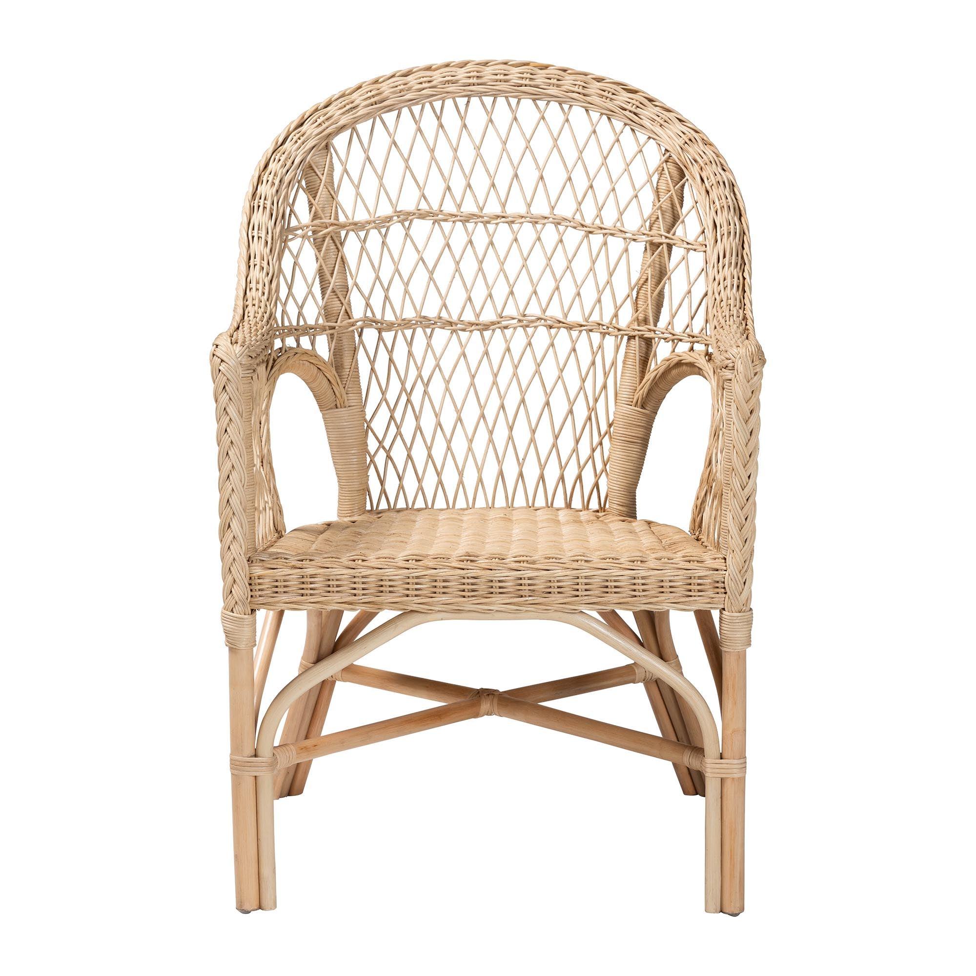 Bali & Pari Zaira Modern Bohemian Rattan Arm Chair
