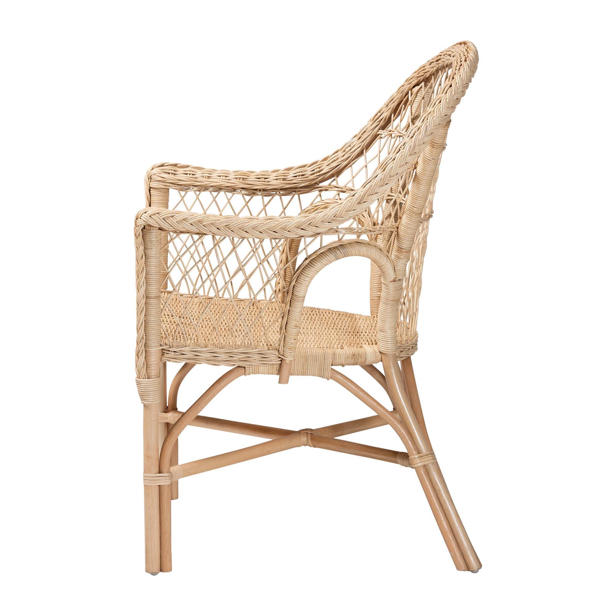 Bali & Pari Zaira Modern Bohemian Rattan Arm Chair