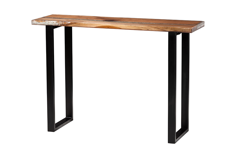 Bali & Pari Apio Wood Epoxy Resin Console Table