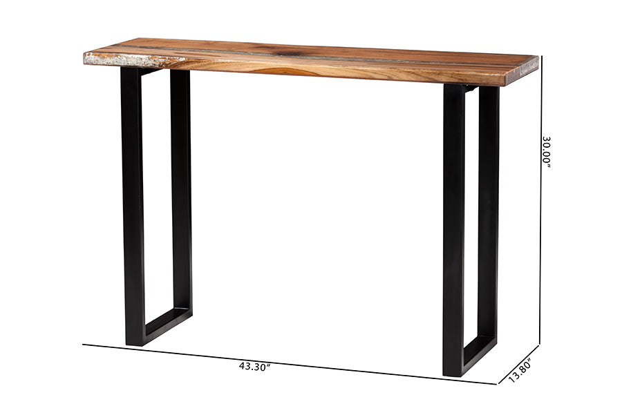 Bali & Pari Apio Wood Epoxy Resin Console Table
