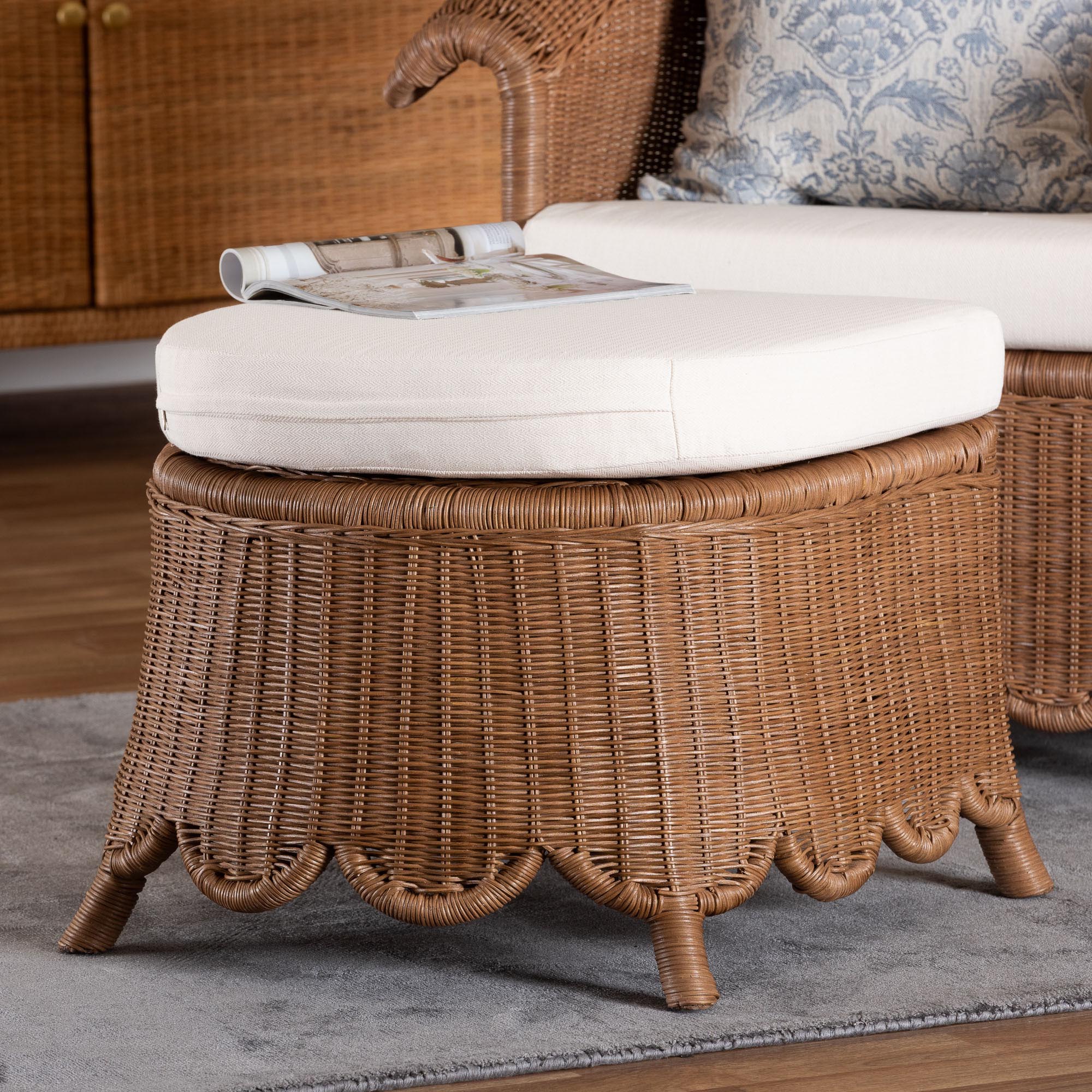 Bali & Pari Detta Rattan Footstool