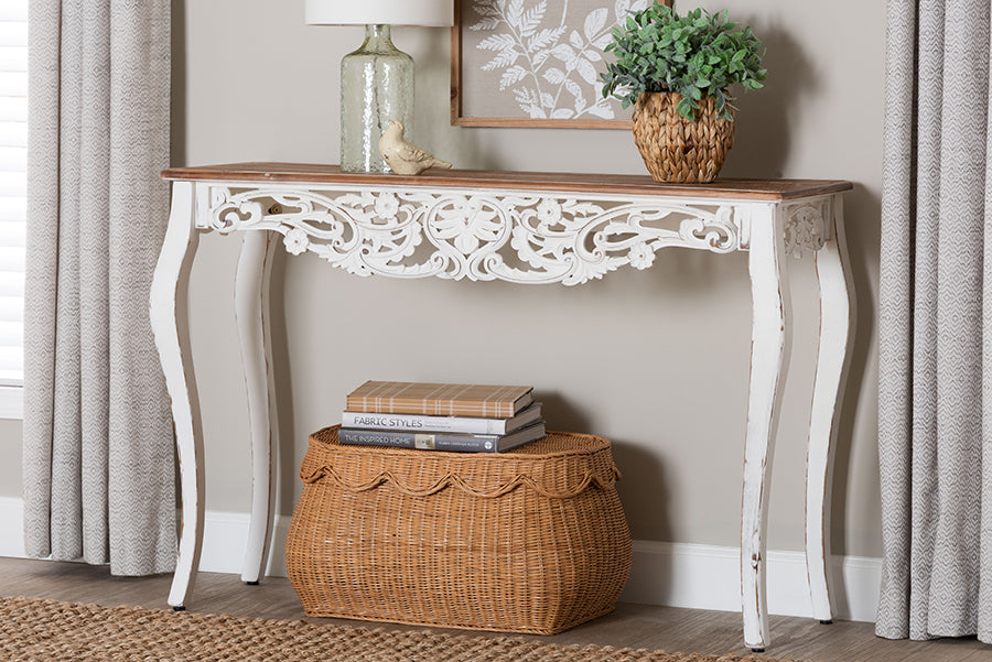 Riquin Distressed Wood Console Table