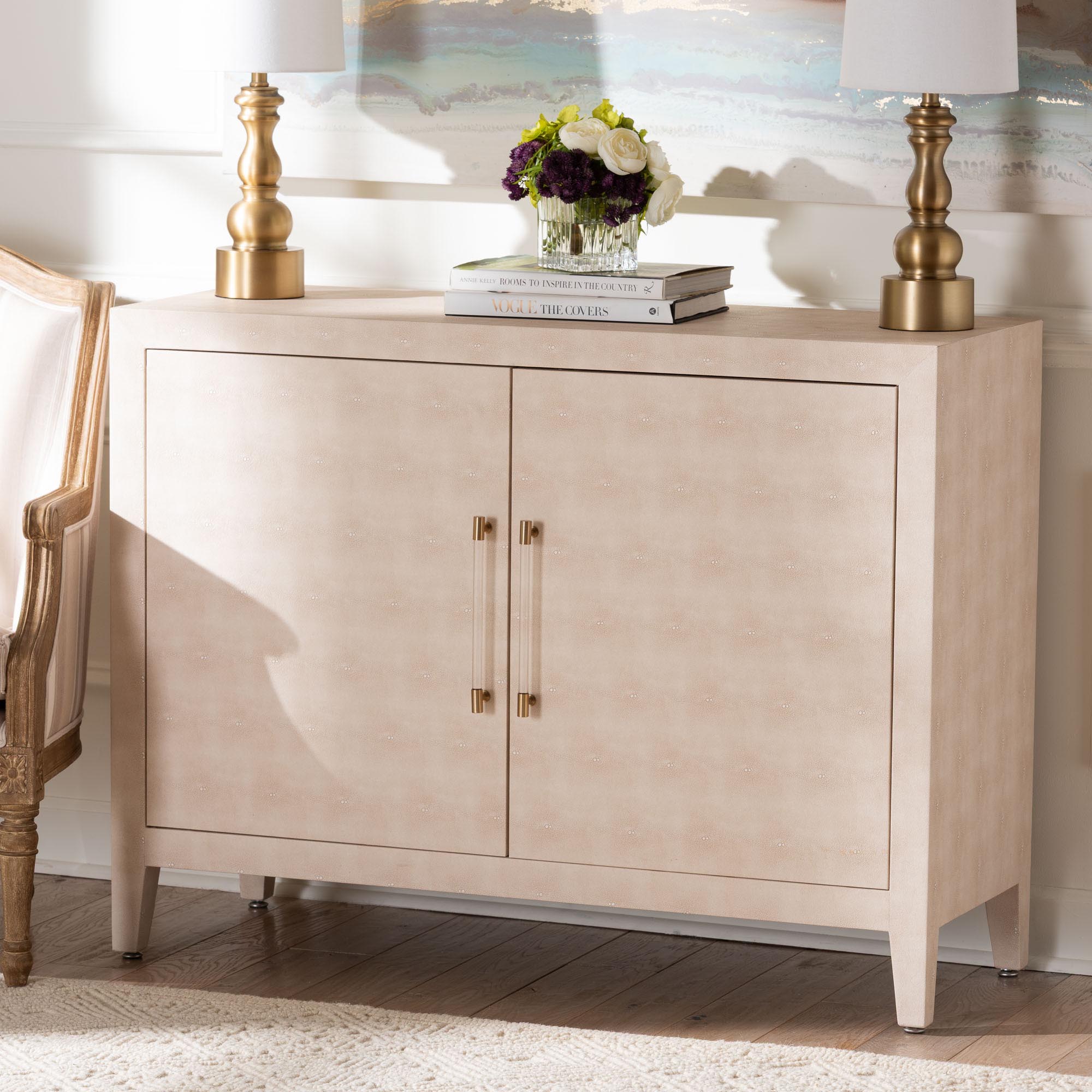 Nira Faux Shagreen Storage Cabinet