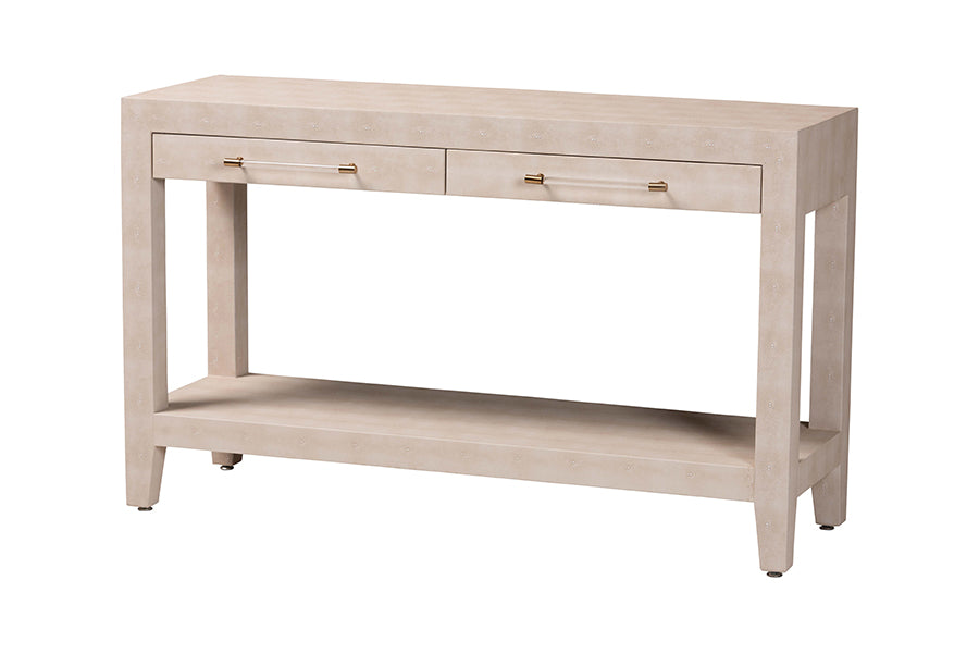 Nira Faux Shagreen Console Table