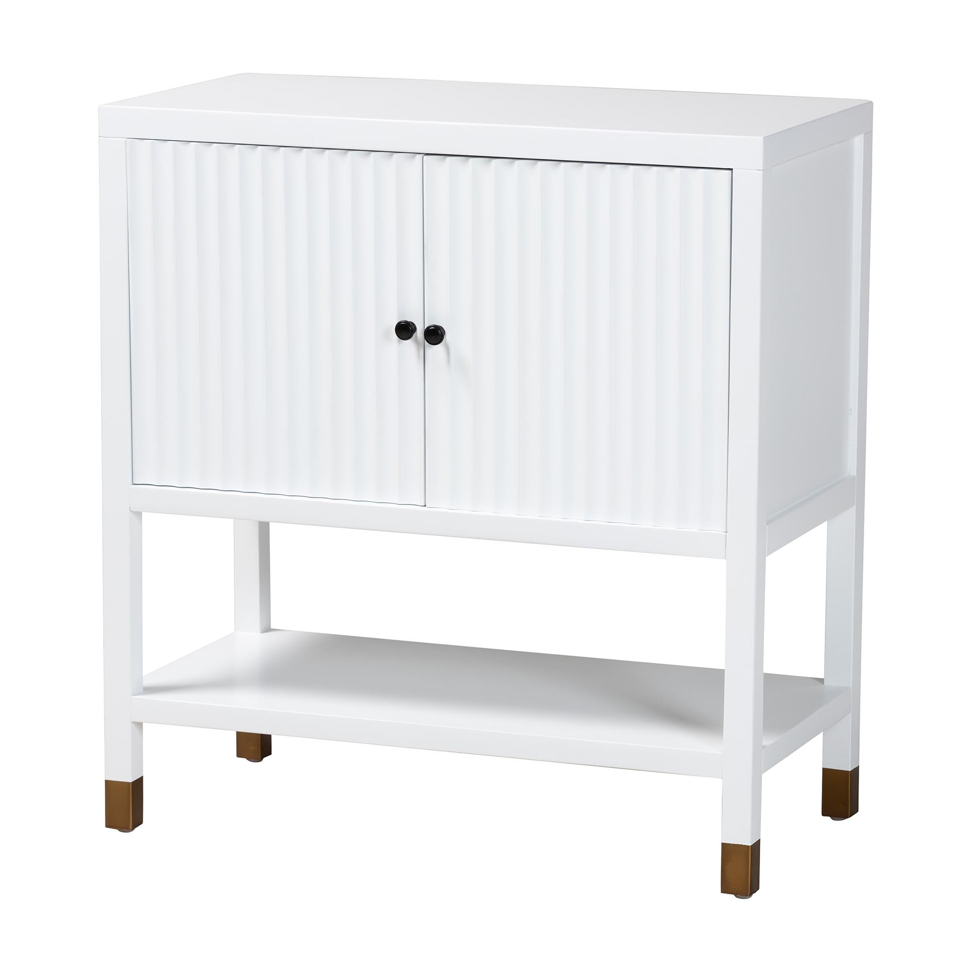 Bali & Pari Aiden Fluted Sideboard 2-Door Accent Storage Cabinet