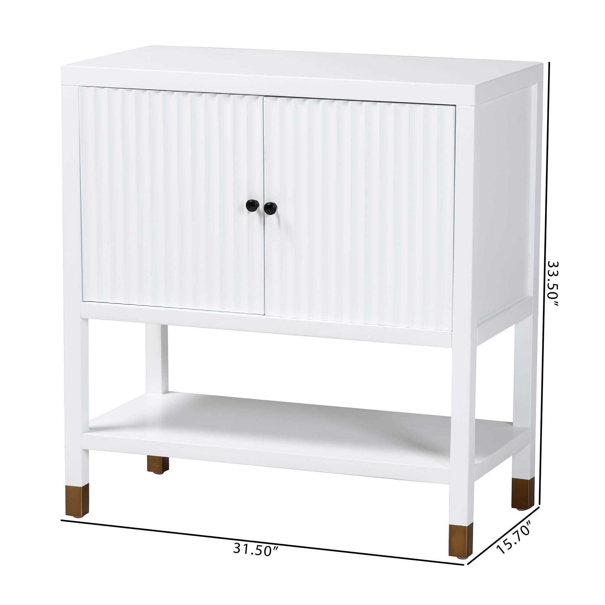 Bali & Pari Aiden Fluted Sideboard 2-Door Accent Storage Cabinet